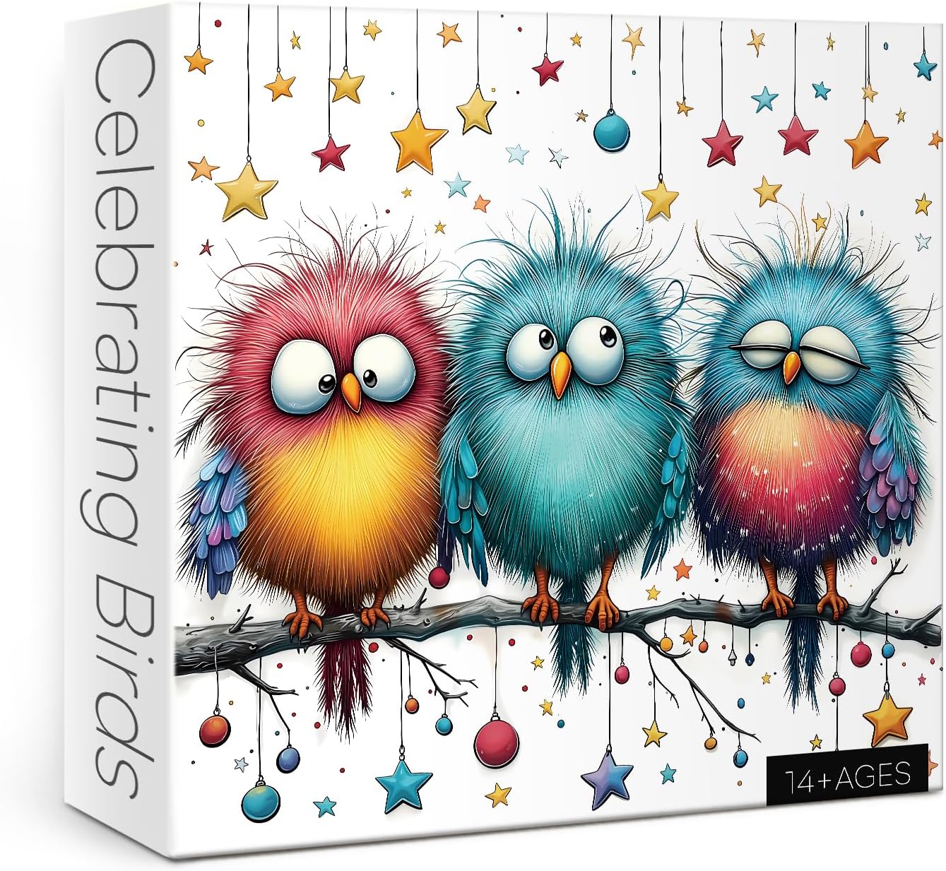 Funny Bird Puzzle for Adults 1000 Pieces, Cute Chicken Animal Jigsaw Puzzle, Colorful Star Puzzle