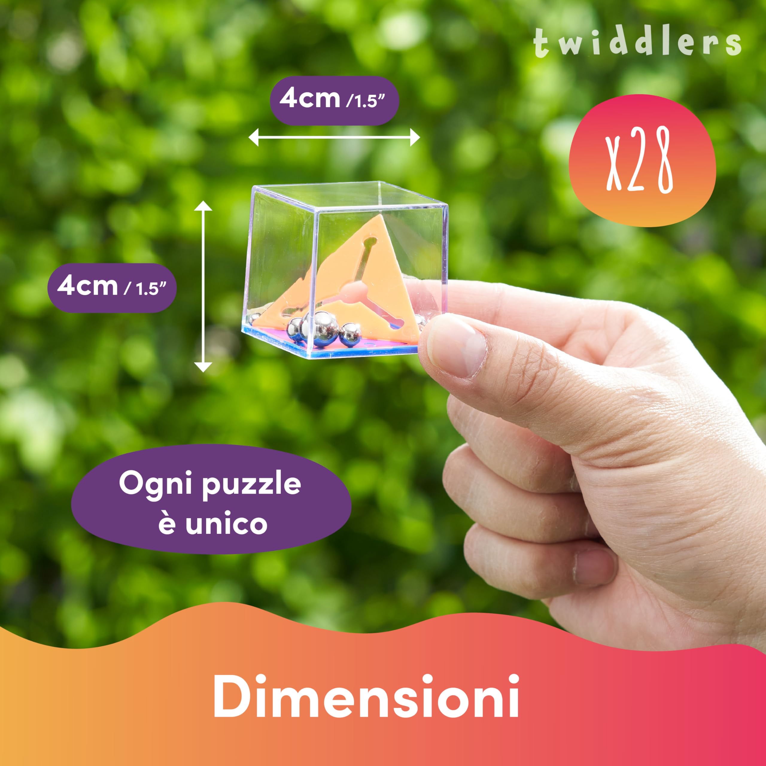 THE TWIDDLERS 28 Rompicapo Bambini Gadget Compleanno, Livelli di Difficoltà Assortito - 3D Cubi Puzzle Mini Giochi Regalini Fine Festa Compleanno Giochini Bambino Bambina, Comunione Gadget Bomboniere
