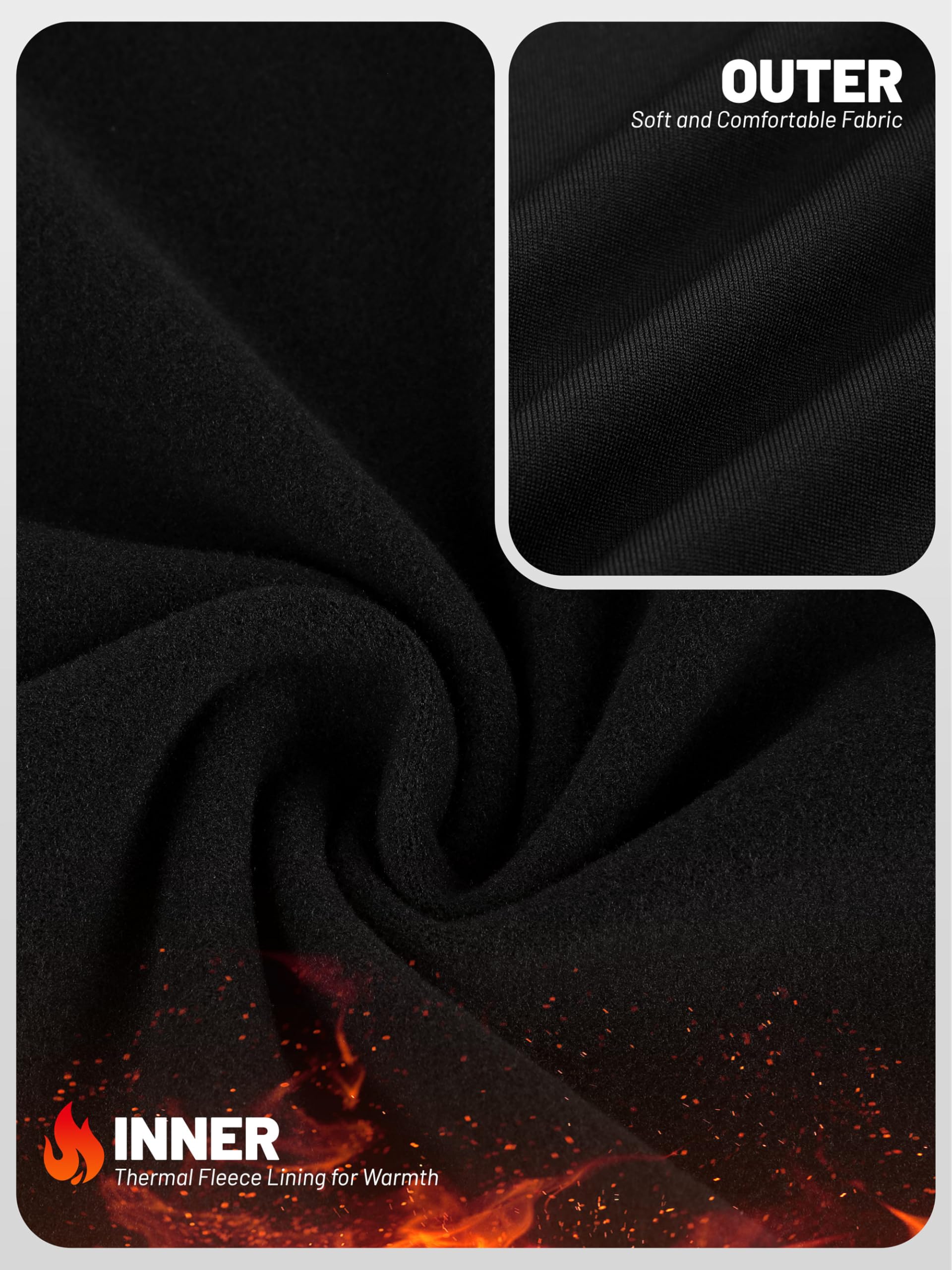 HXP Boys Compression Thermal Base Layer Set, Athletic Youth Fleece Lined Long Sleeve Sports Tops Leggings for Kids - 2