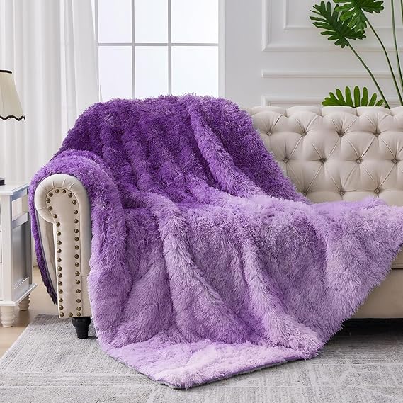 Faux Fur Weighted Blanket for Adults(20 lbs, 60” x 80