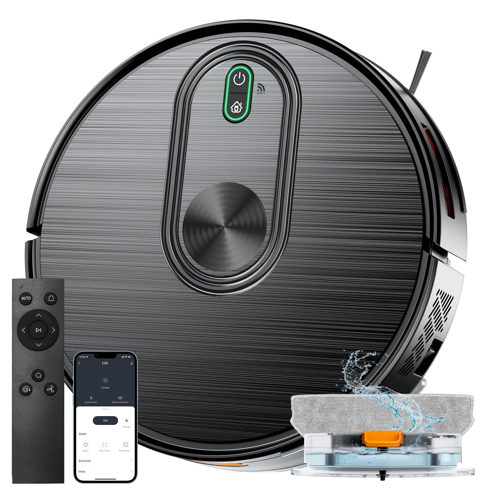 Photo 1 of XIEBro Robot Vacuum and Mop Combo, 6500Pa Strong Suction, 2 in 1 Robotic Vacuum with Gyro Inertial Navigation, 200 Min Runtime, App/Wi-Fi/Voice Control, Slim, for Pet Hair, Hard Floor, Carpet