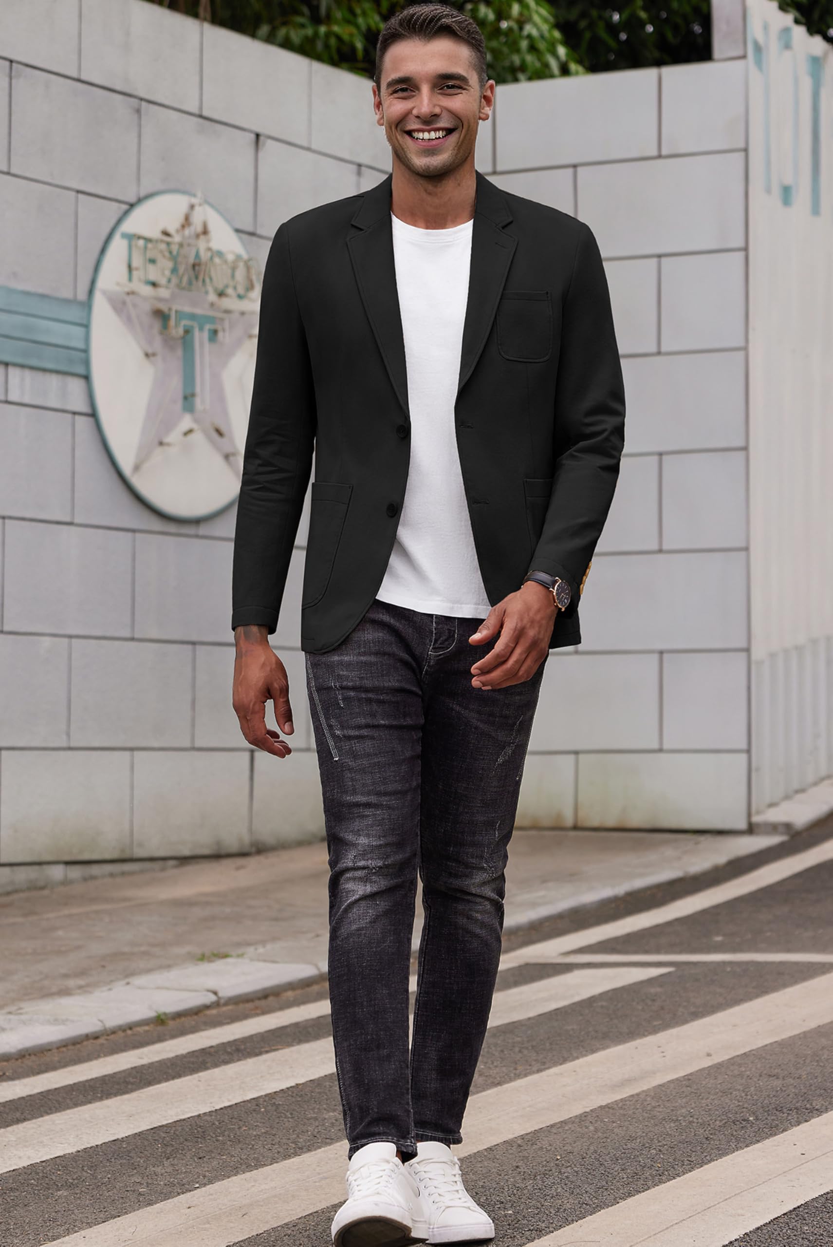 COOFANDY Giacca da uomo Smart Wash Blazer Regular Fit Cotone Sport Cappotto Casual Giacca