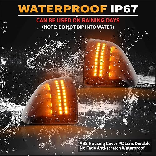 Miniatura 5 de Gempro Luz LED de señal de giro para Dodge Ram 2010-2018 1500 2500 3500 4500 5500 lámpara de espejo de remolque Len ahumado 68302828AA 68302829AA, 2