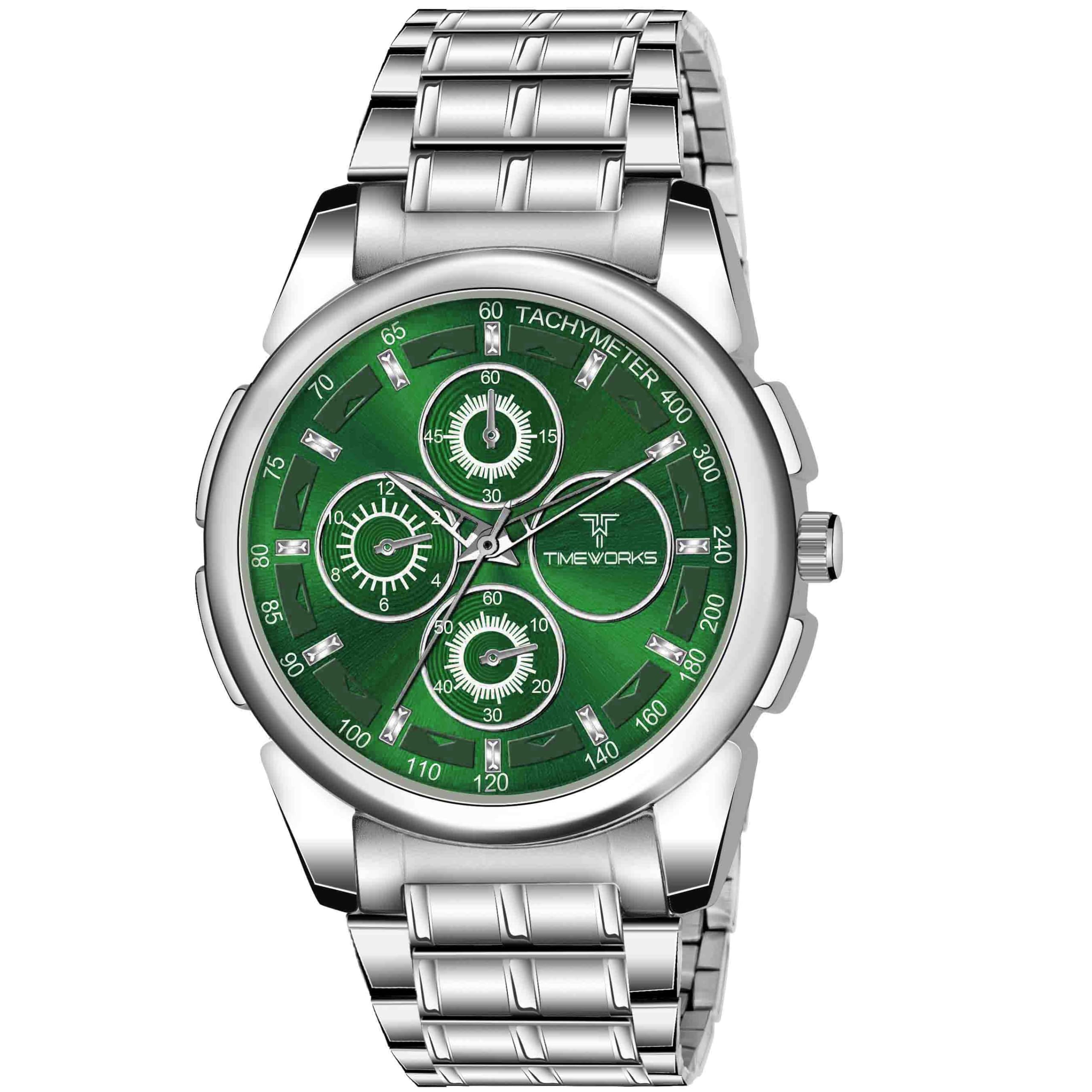 TIMEWORKS Designer Green Dial Mens & Boys Round Watch for Men 404SSM16 (B0CZS3TYXB) Amazon Price History, Amazon Price Tracker