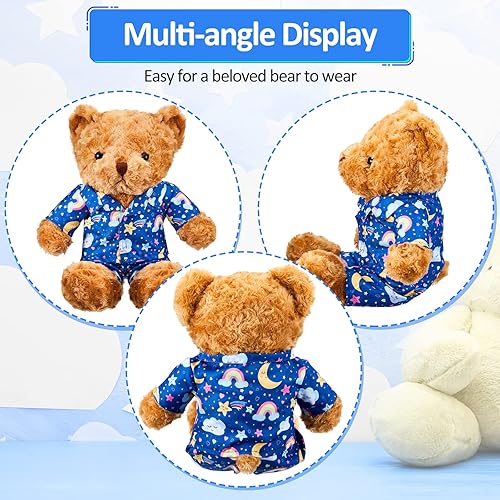 Miniatura 3 de Bunnycool Conjunto de 2 piezas de ropa de oso de pijama, se adapta a la mayoría de osos de 12 a 16 pulgadas, ropa de peluche para animales de