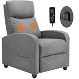 Massage Recliner Chair for Adults&comma; Adjustable Home Theater Seating with Lumbar Support&comma; Small Recliners for Small Spaces&comma; Dark Grey