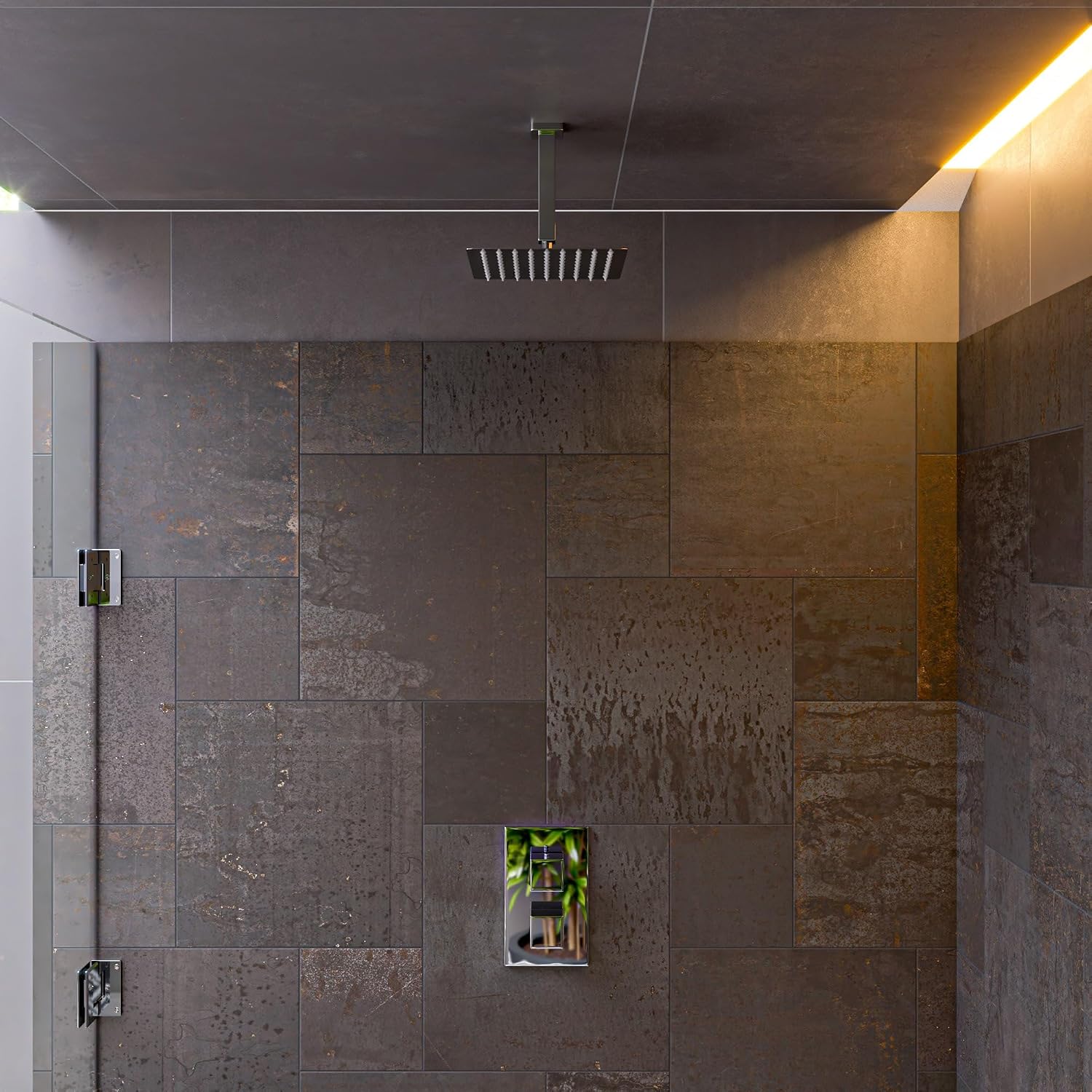 Polished SS 8" Square Ultra Thin Rain Shower Head