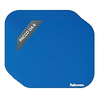 Fellowes Confezione da 6 tappetini mouse – Tappetino mouse blu – Base in gomma antiscivolo