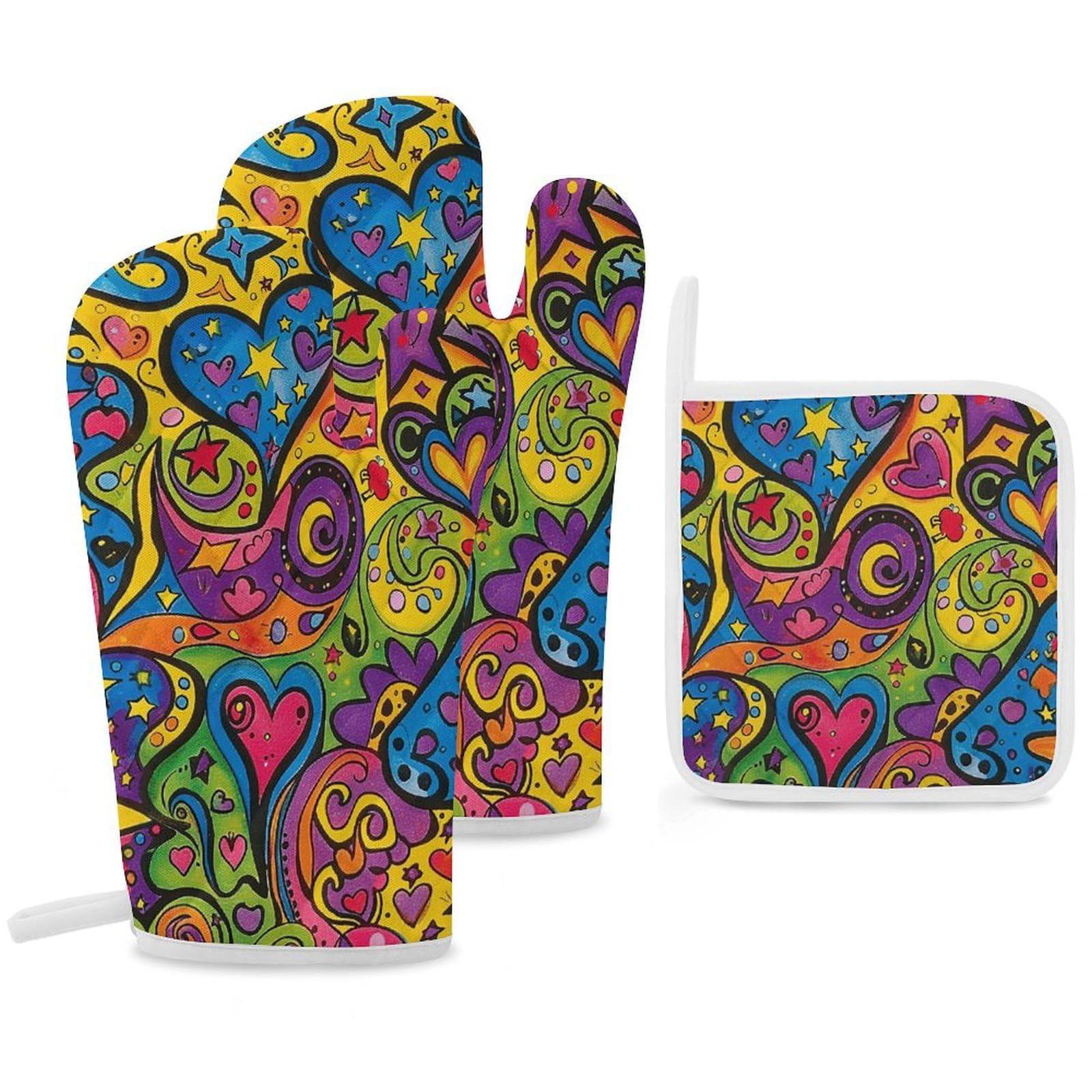 Gants de cuisine et maniques graffiti isolants pour four