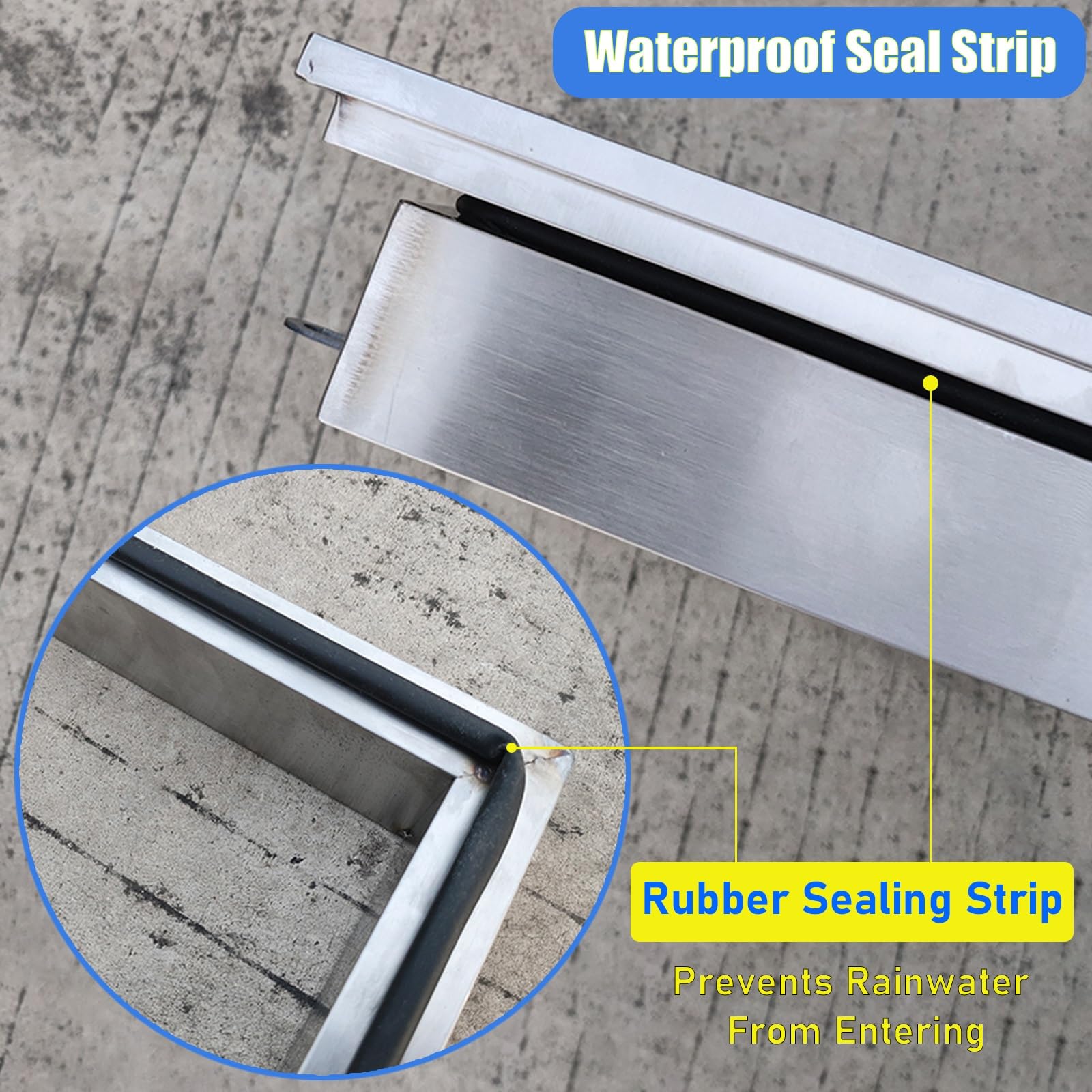 Escotilla de acceso para techo resistente a la intemperie con pestillo de puerta y puntales de gas, diseño de tira de goma de sellado para tapa de apertura de escalera de ático