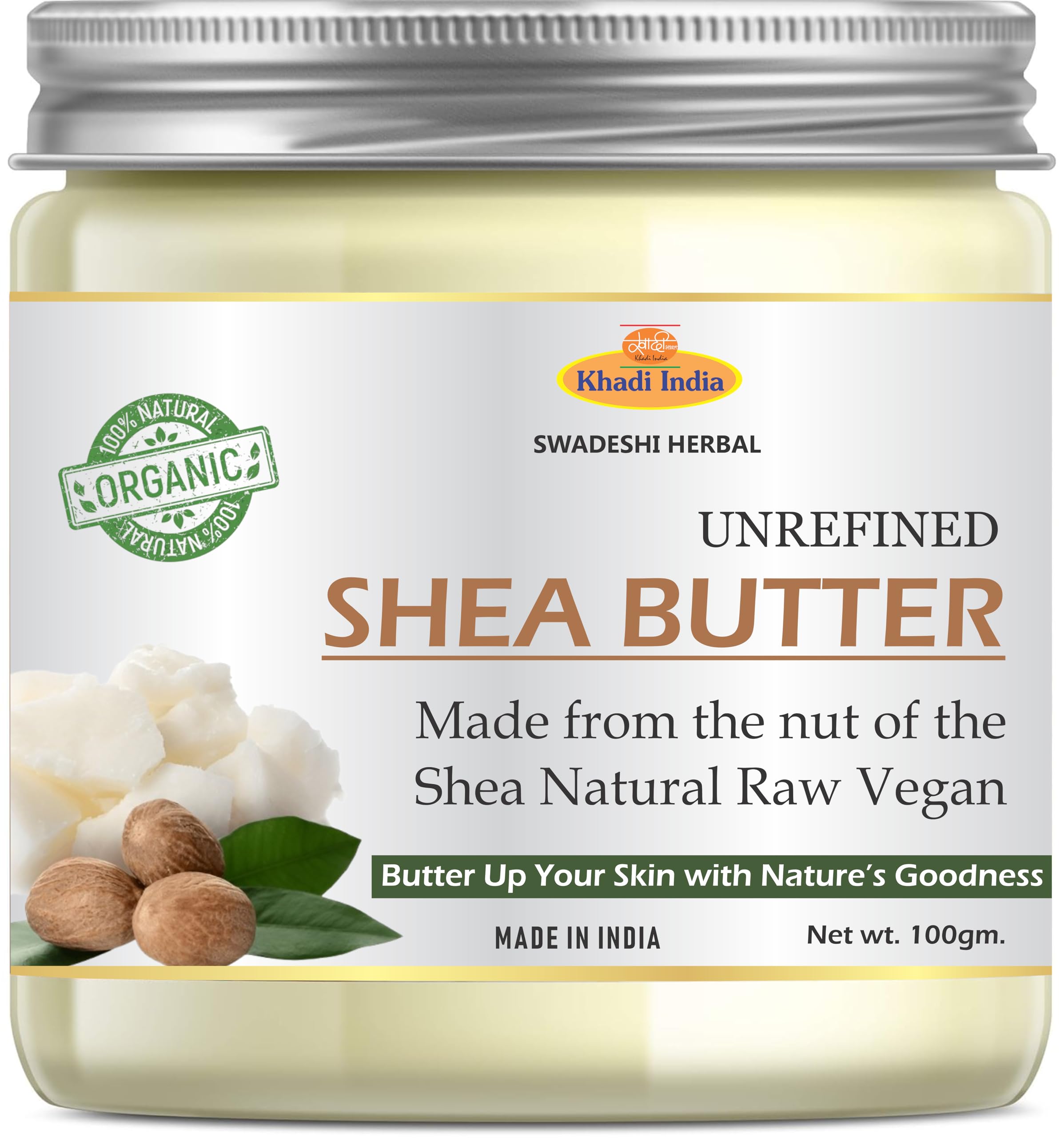 Khadi Herbal 100% Pure Shea Butter 100g – Natural Skin Moisturizer & Hair Nourisher – Deep Hydration, Softening & Repair – Chemical-Free, Vegan, and Organic Skin & Hair Care-image-31
