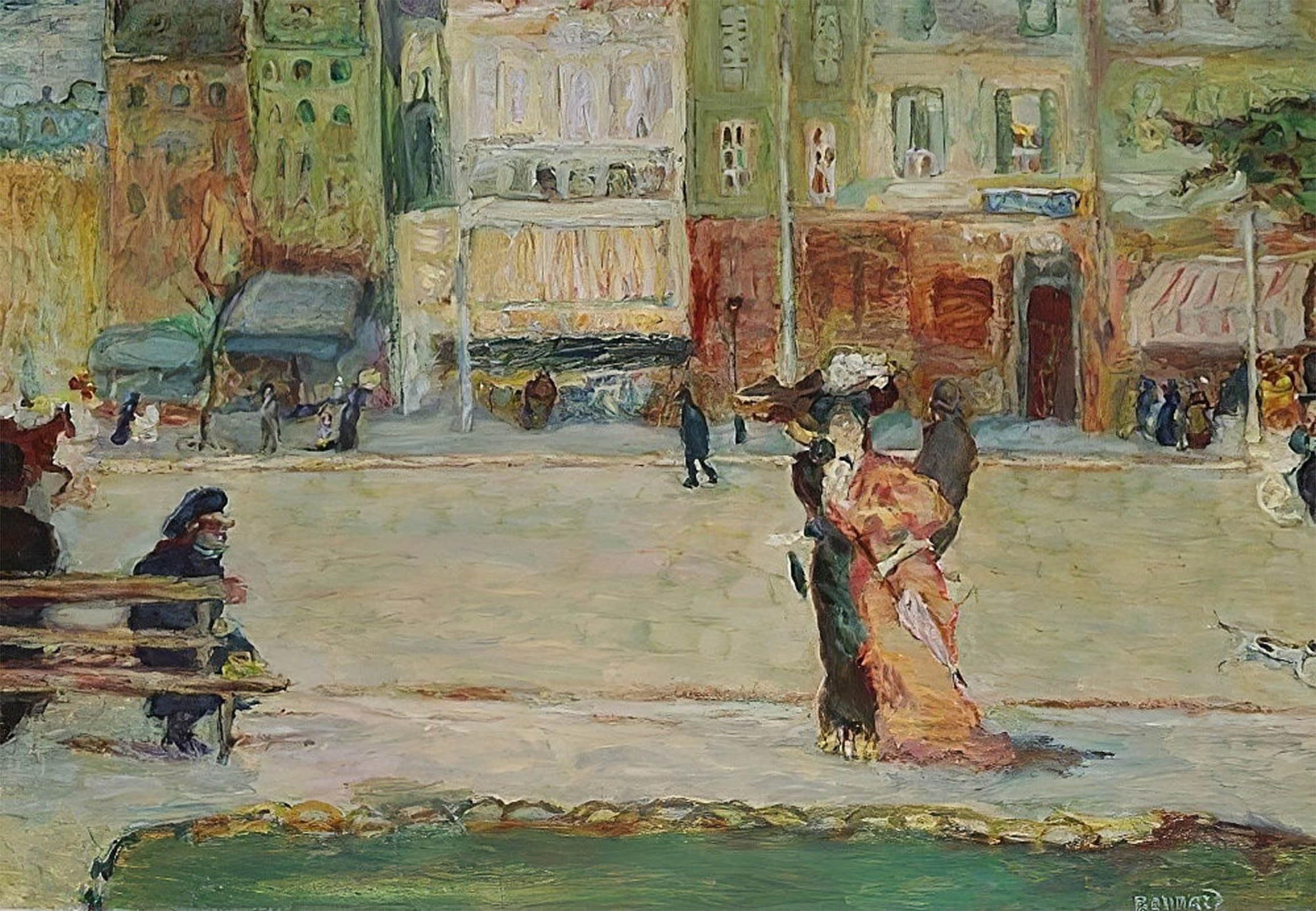 SERENDIPITP Vintage Wall Art Canvas Nordic Poster Canvas Print Picture Street Scene Avenue Clichy Paris by Pierre Bonnard Wall Art Poster for Home Decor 60x90cm