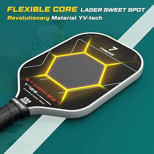 Miniatura 6 de Pickleball Paddle with T700 Raw Carbon Fiber Surface & 16mm STR-Core Power Polymer Core, Premium Pickle Ball Racket Designed for Ultimate Spin &