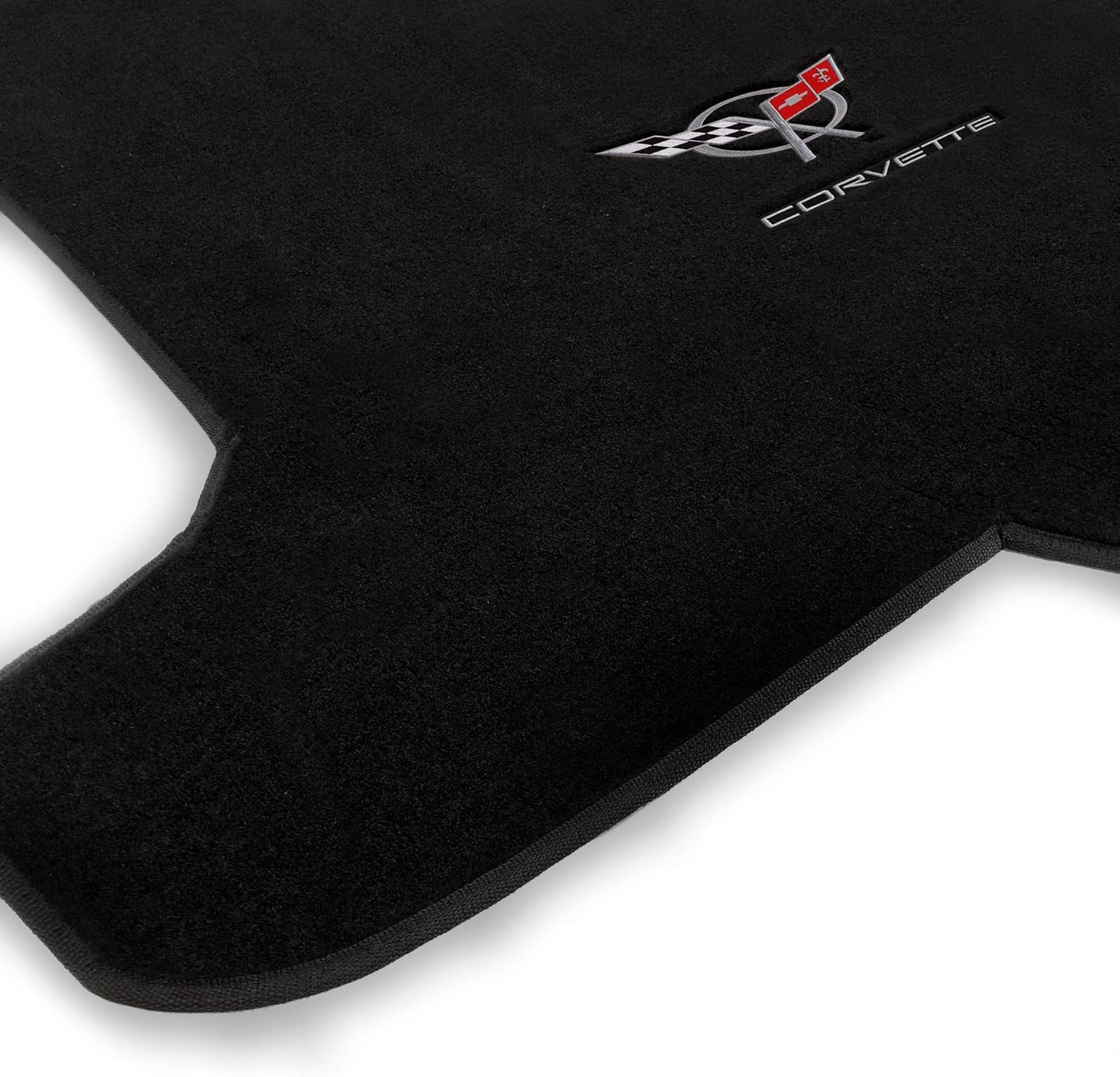 Lloyd Mats Custom-Fit Carpeted Floor Mats Premium Luxury Car Floor Liners for Corvette C5 Coupe 1997-2004 (Black, Trunk - Silver Flags)