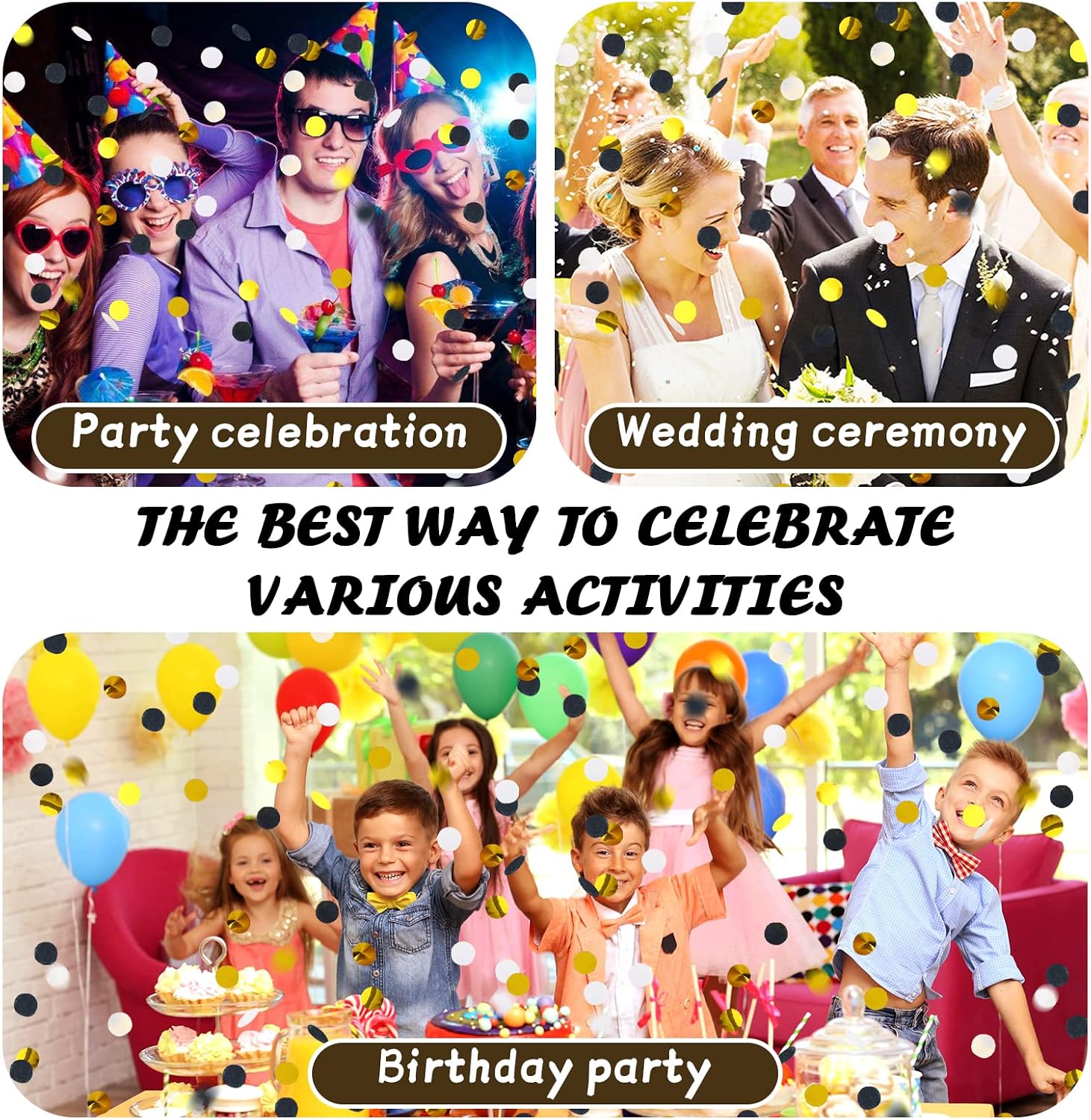 8 Pcs Biodegradable Confetti Cannons, Party Poppers and Shooters for Wedding Christmas, Anniversary, New Year Celebration Supplies - Image 4