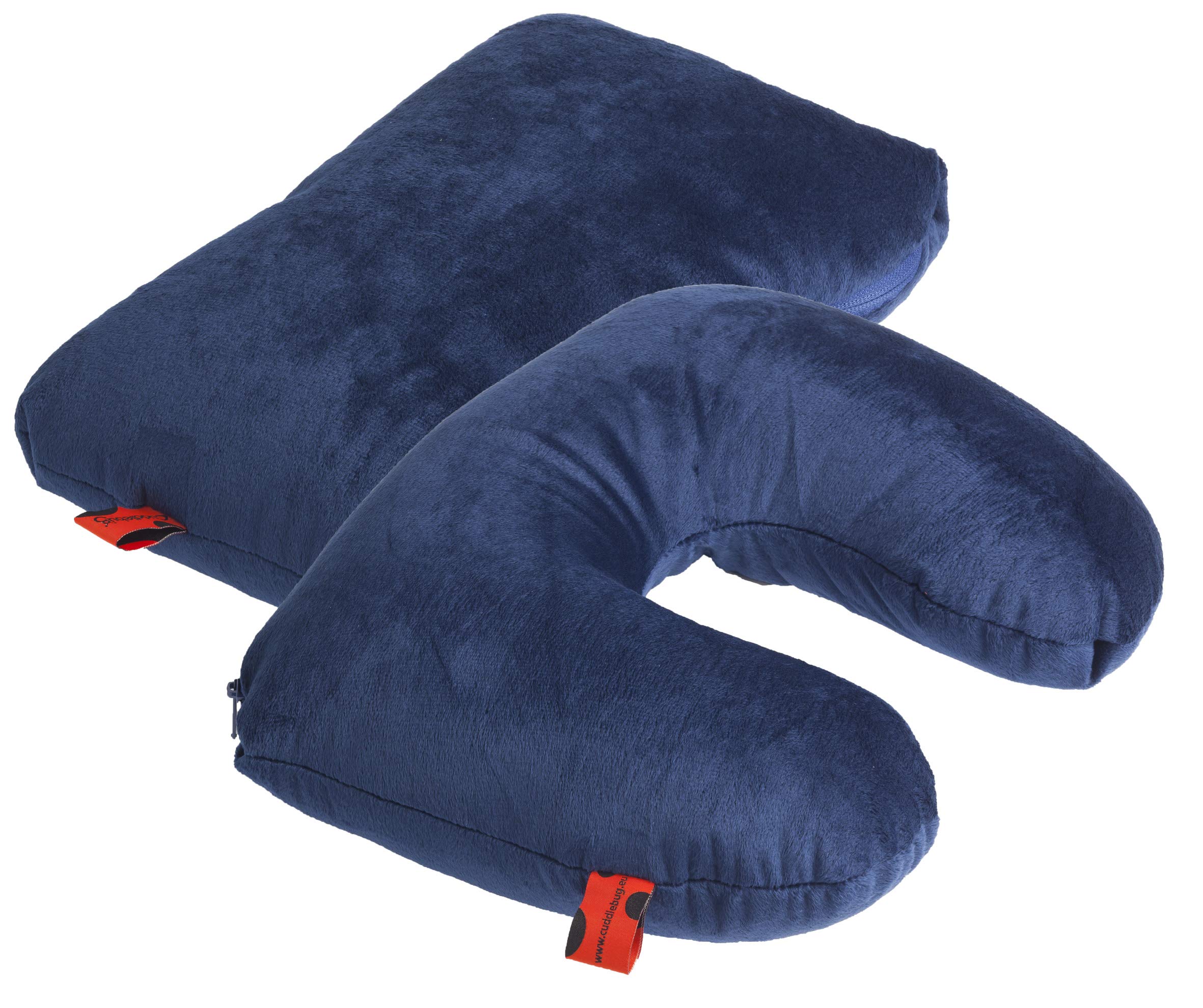 CuddleBug Reisekissen CSUA05 2 in 1 Nackenkissen/Reisenkissen Blau 32x32cm