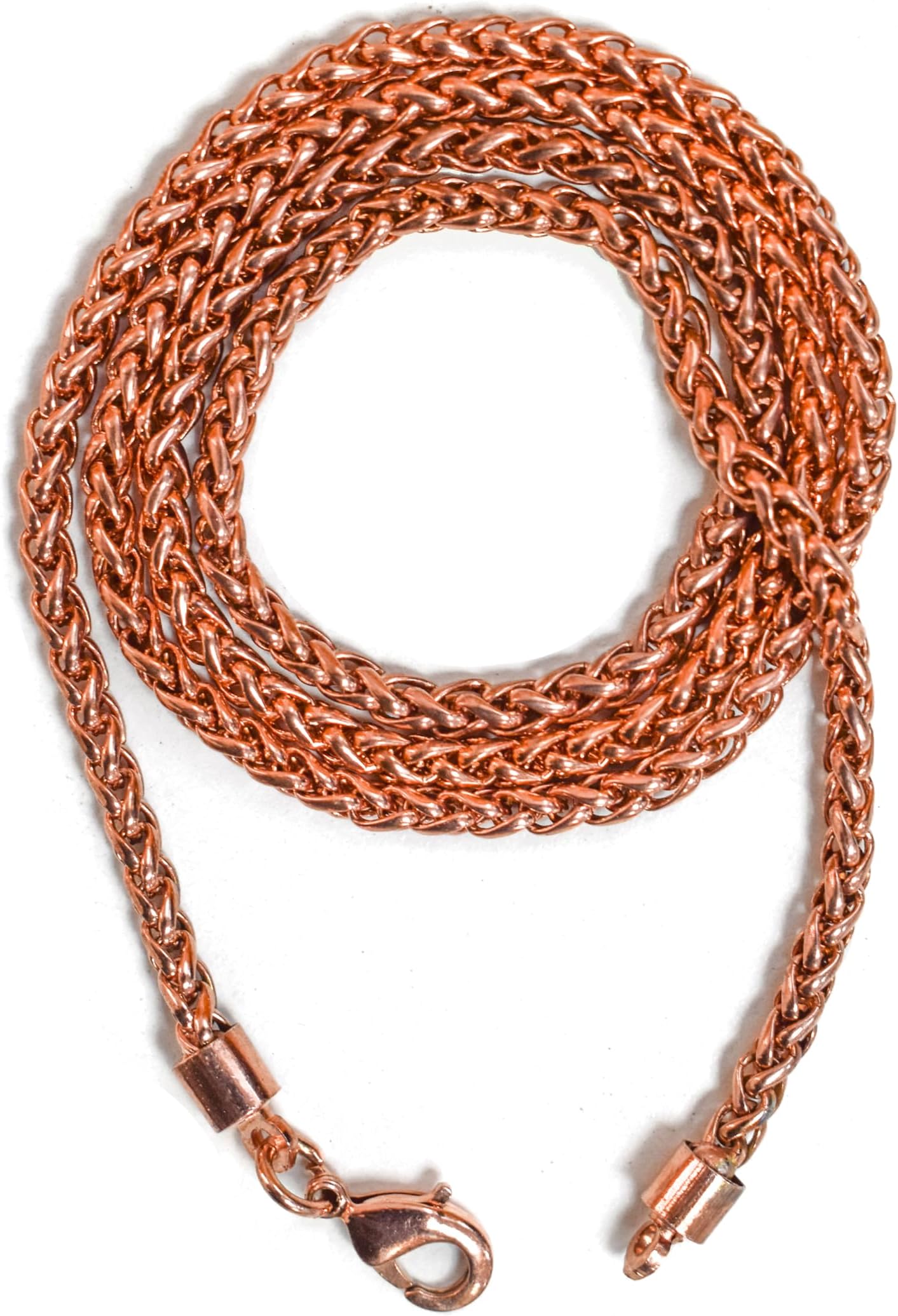 Pure Copper Twisted Rope Chain Necklace Long Heavy Solid Copper Statement Jewelry Set Gift for Women & Men (16-26 inch)