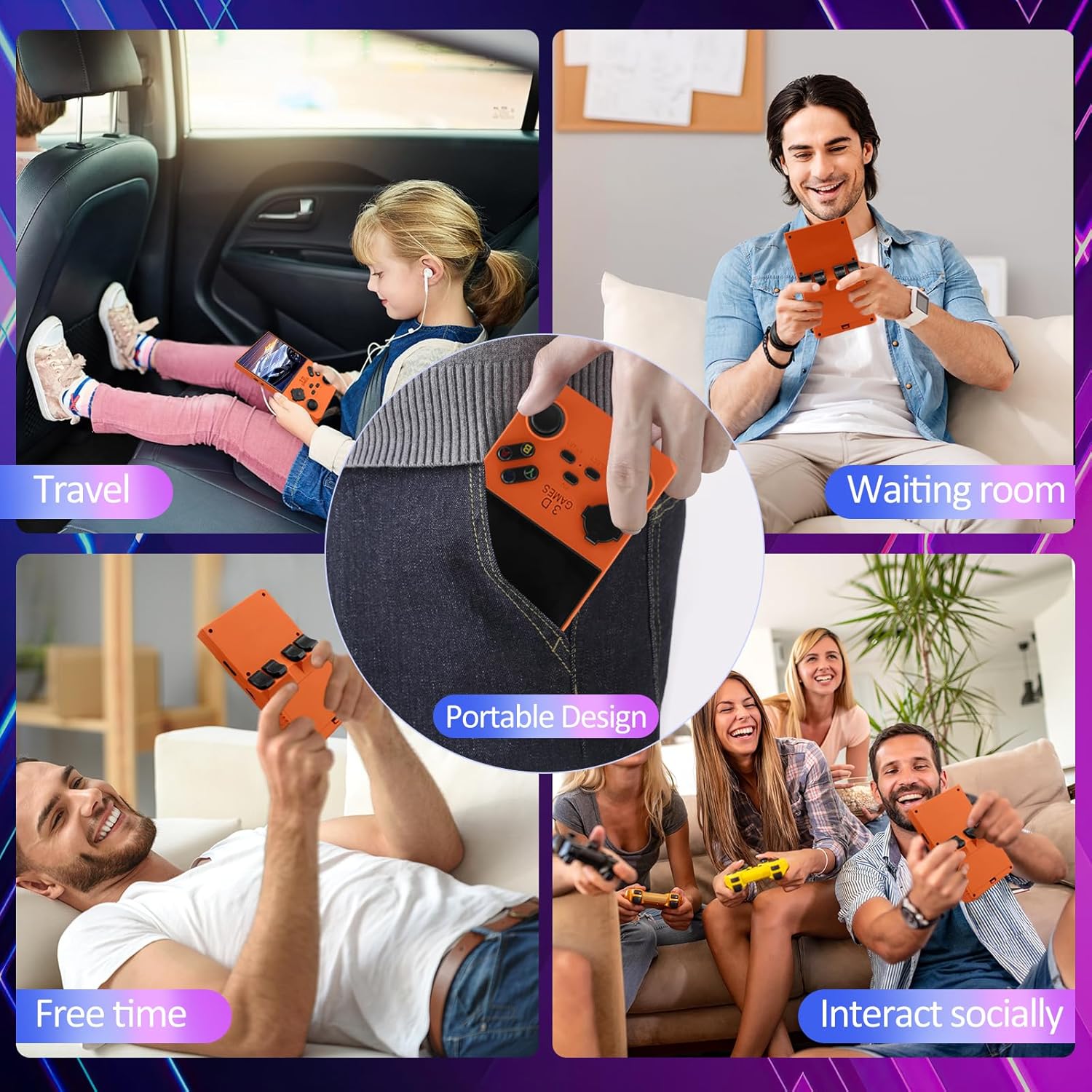 2026Newly Upgraded V40 MAX Retro Handheld Game Console with 256G Built-in 20000+ Classic Games, 4.0 Inch 4K HD IPS Screen Open Source Linux System, 4000mAh Battery, Portable Pocket Video Game Console - Image 7