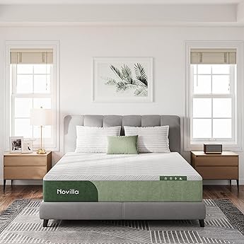 Novilla Twin Size Memory Foam Mattress 12 Inch Twin Mattress in a Box with Cooling Gel Foam for Pressure Relief Medium Firm Twin Bed Mattresses