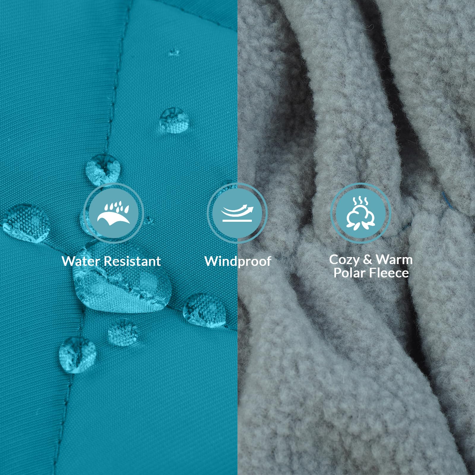 Hundemantel Wasserdicht, Warme Hundejacke Winter Jacke Winddichte Hundeanzug mit Reflektierender Streifen(Dunkelgrün, L)