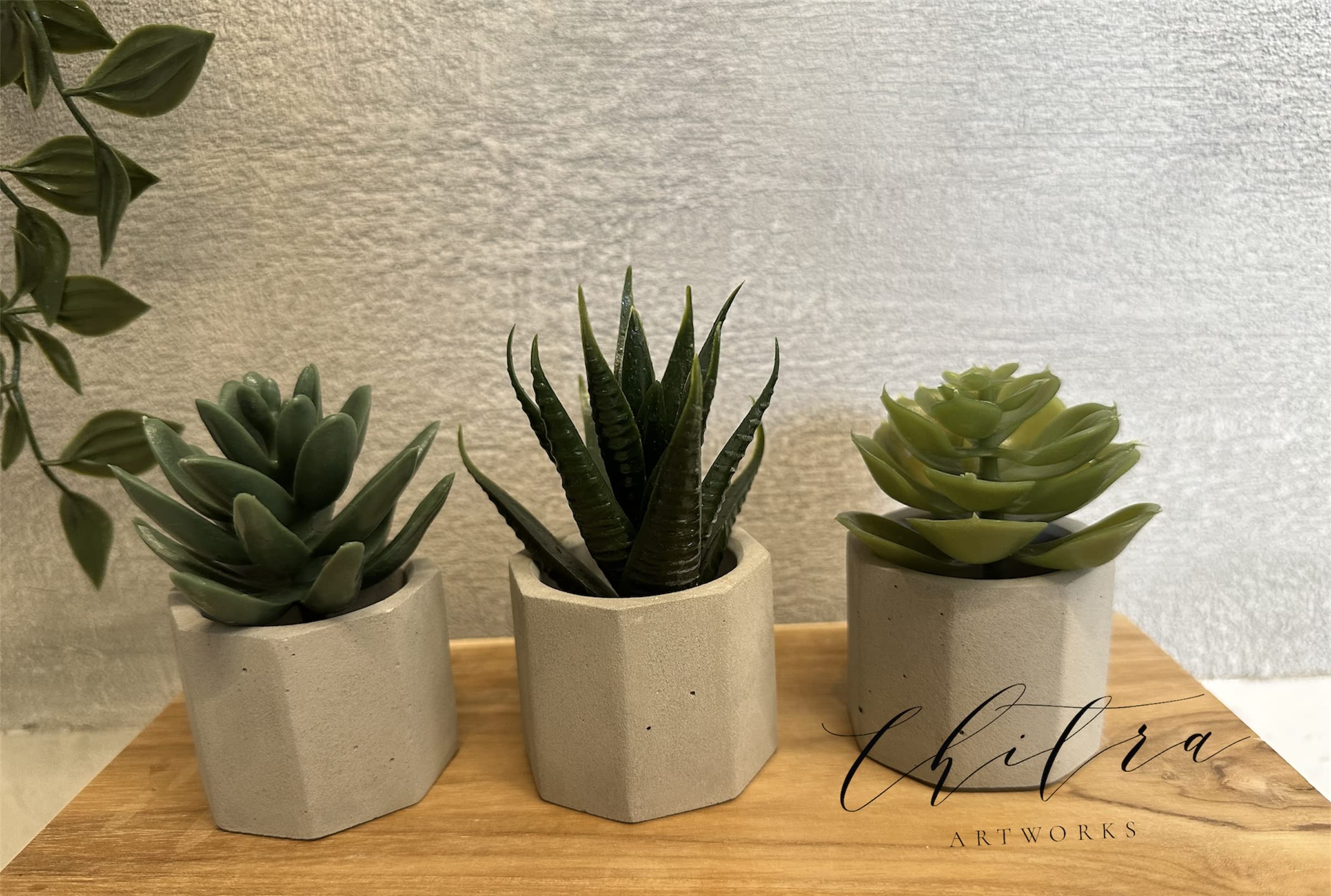 Chitra Artworks_Artificial Succulent Plant with Concrete Pot(Set of 3) (B0C1VR8DLF) Amazon Price History, Amazon Price Tracker