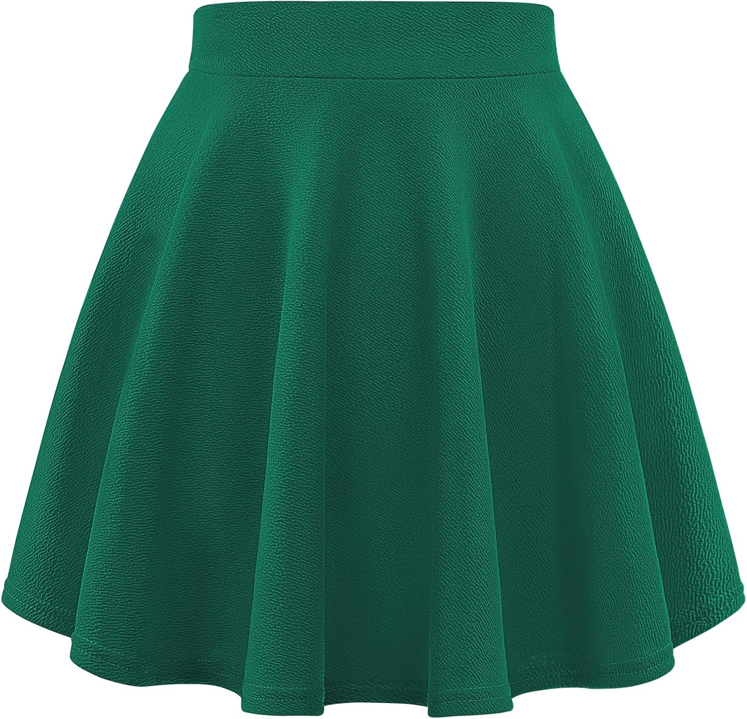 Auranso Girls Mini Skirt Stretch Waist Casual Flared Plain Pleated Skater Skirt