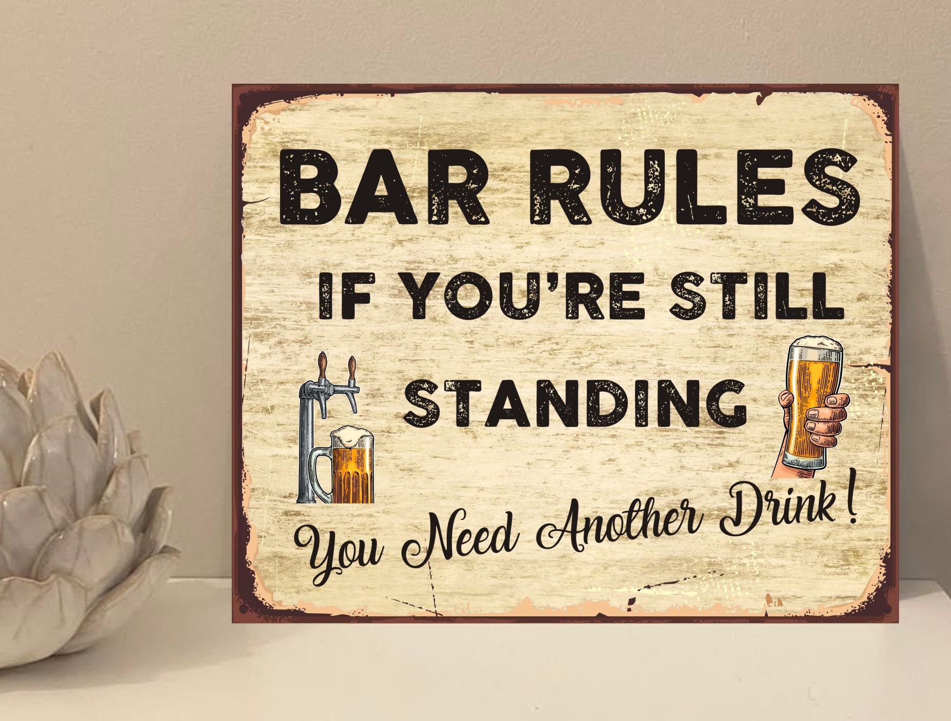 the sticker studio ltd Bar Rules Quote Drink House Novelty Metal Plaque Sign Gift fcp57