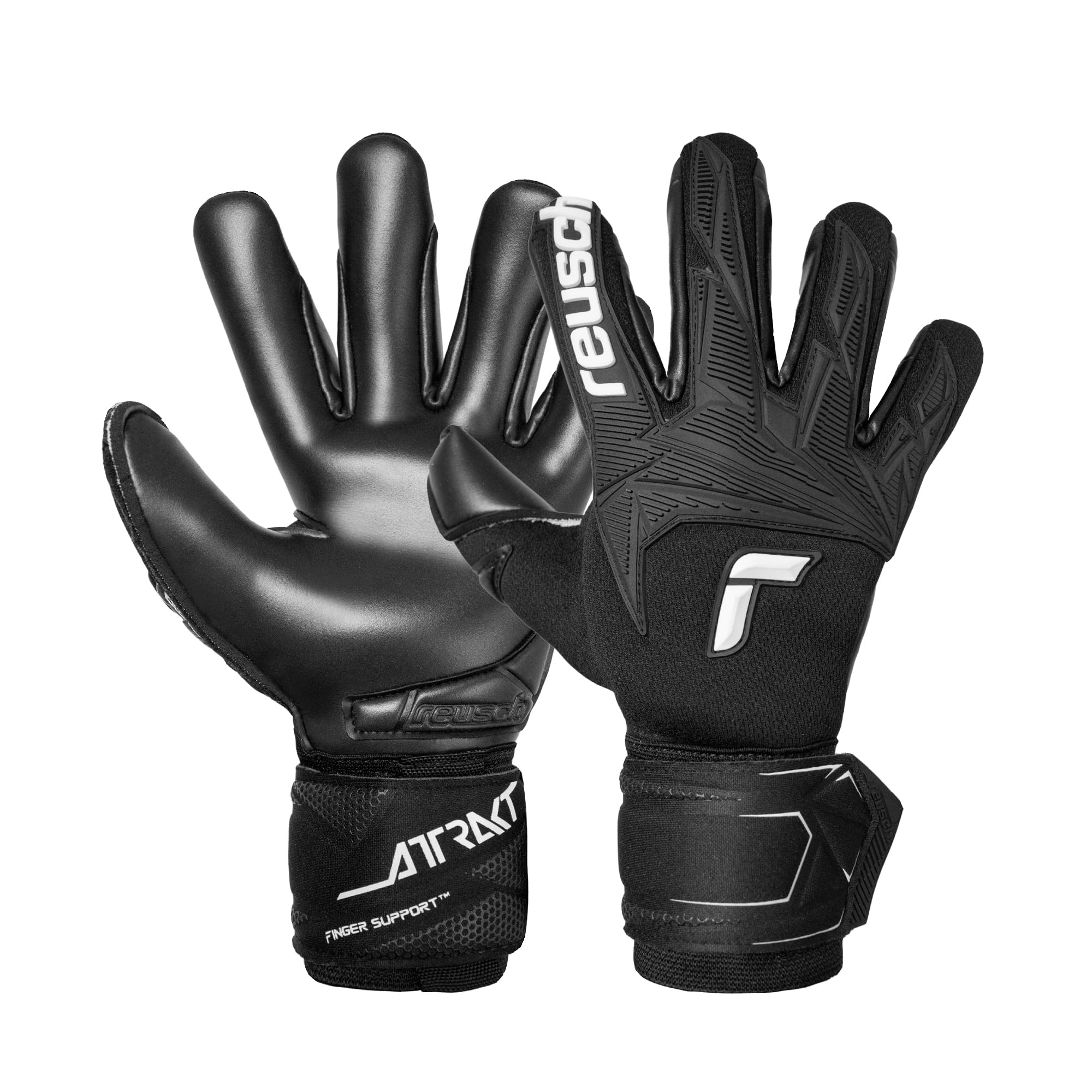 Reusch Gants de Gardien de But pour Hommes Adultes | Protection des Doigts | Excellente adhérence | Gazon Artificiel, Gazon Naturel et Terrain Dur | Attrakt Freegel Infinity Finger Support