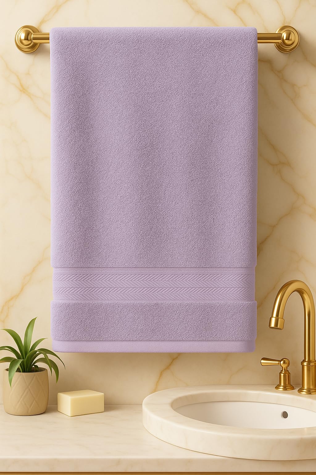 Bombay Dyeing Towel 100% Cotton Tulip Bath Turkish Towel | 450 GSM, Super Soft & Ultra Absorbent | 75cm x 150cm | Hand Washable & Machine Washable (Lilac)-image-43