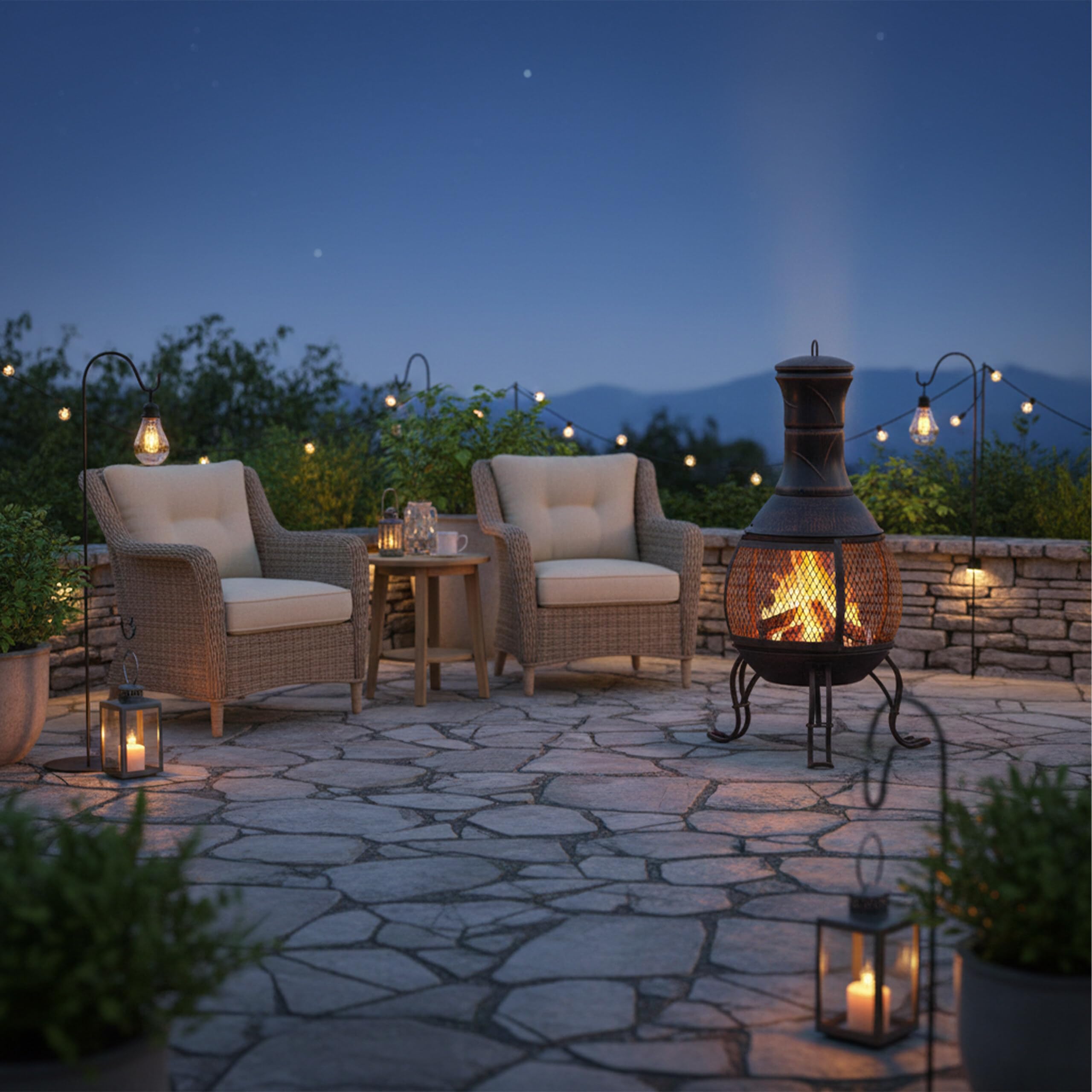 Relaxdays brasero Mexicain, tisonnier, Gril en Bois, Pare-étincelles, Jardin, terrasse, Antique, H 89 cm, Rouge-Bronze