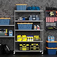 Vista 18 de 6 Tier Shelf Wire Shelving Unit, NSF Metal Heavy Duty Adjustable Storage Rack with Wheels & Shelf Liners for Commercial Grade Utility Steel Storage