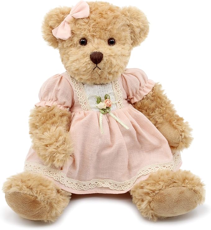 2 ositos de peluche suaves 28 cm, pareja, regalo, vintage miniatura 2