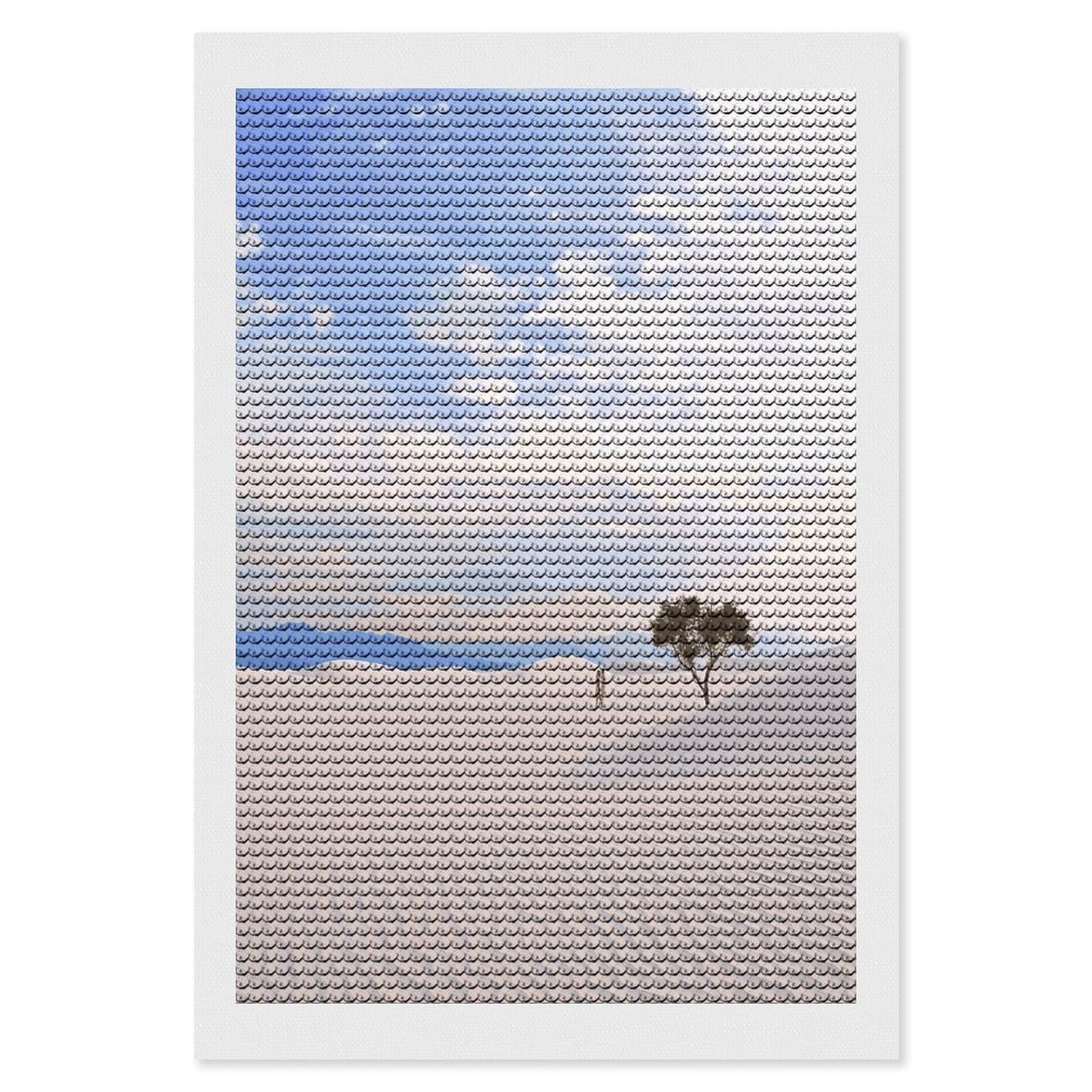 LDGSUPH Romantic White Sand Landscape Diamond Painting Kits for Adults Paint with Diamond Pictures Art DIY Full Drill Diamond Dots Painting Personalized Diamond Photo for Home Wall Decor Gift 8"x12"