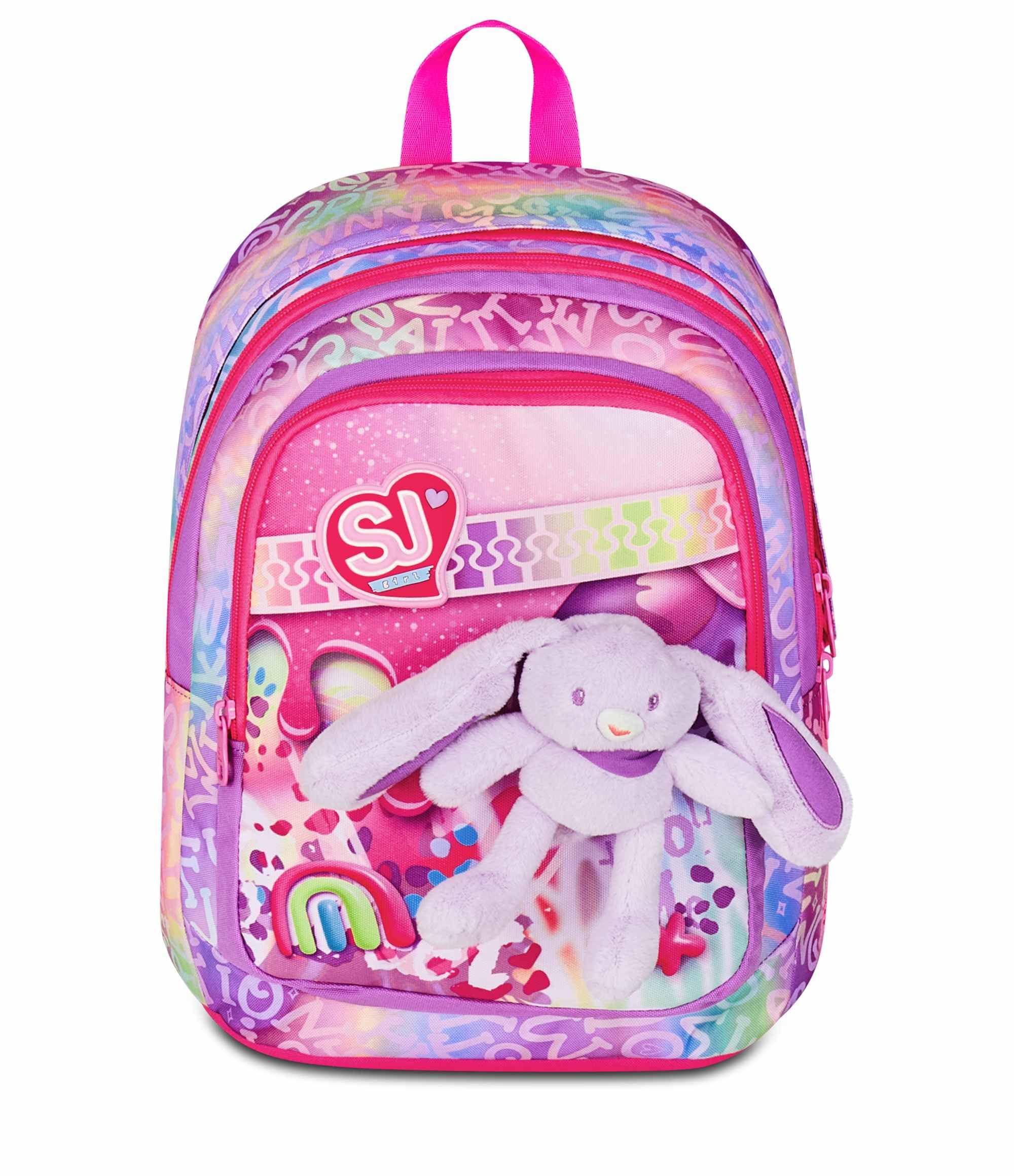 SJ GANG STYLE JAM GANG Zaino Scuola Advanced, Lilla, Doppio Scomparto e Tasca per Borraccia, 29 L, Zaino Scuola Elementare, Zaino Bambina