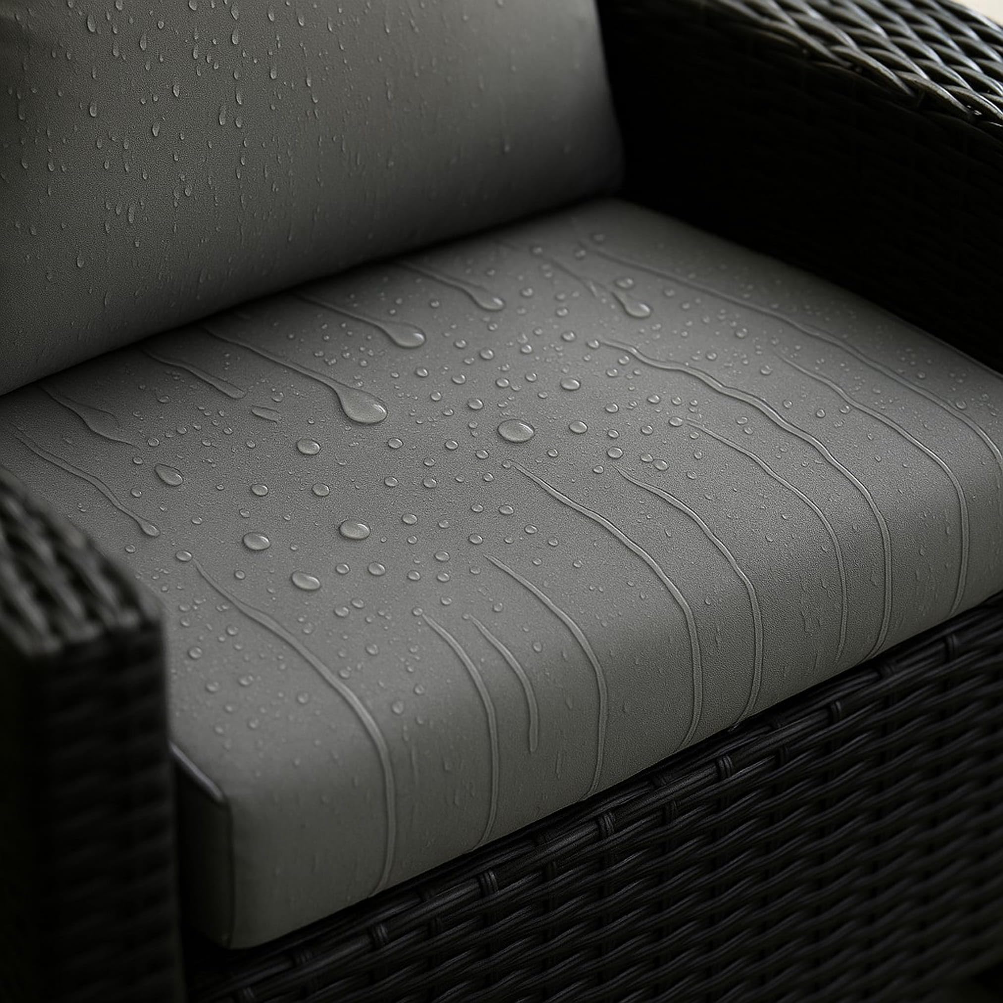 Set di 4 Cuscini Relax per Mobili da Giardino – Imbottitura Confortevole e Morbida per Sedie, Poltrone e Divani, Resistente alle Intemperie (Grigio Chiaro)