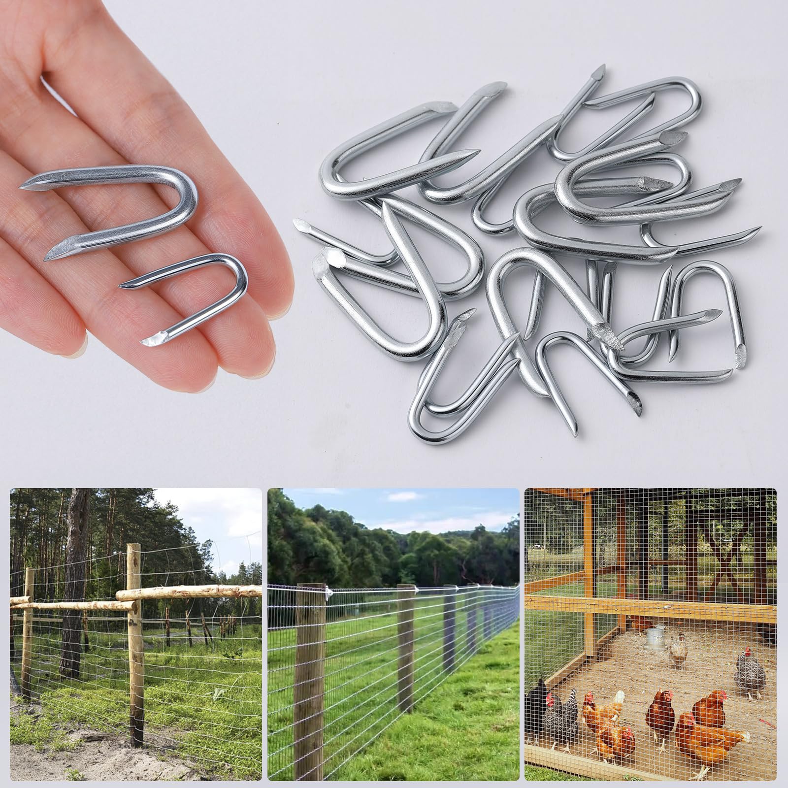 1 Inch Fence Staples - 280 Pack Galvanized -6 1 Inch Fence Staples - 280 Pack Galvanized -6