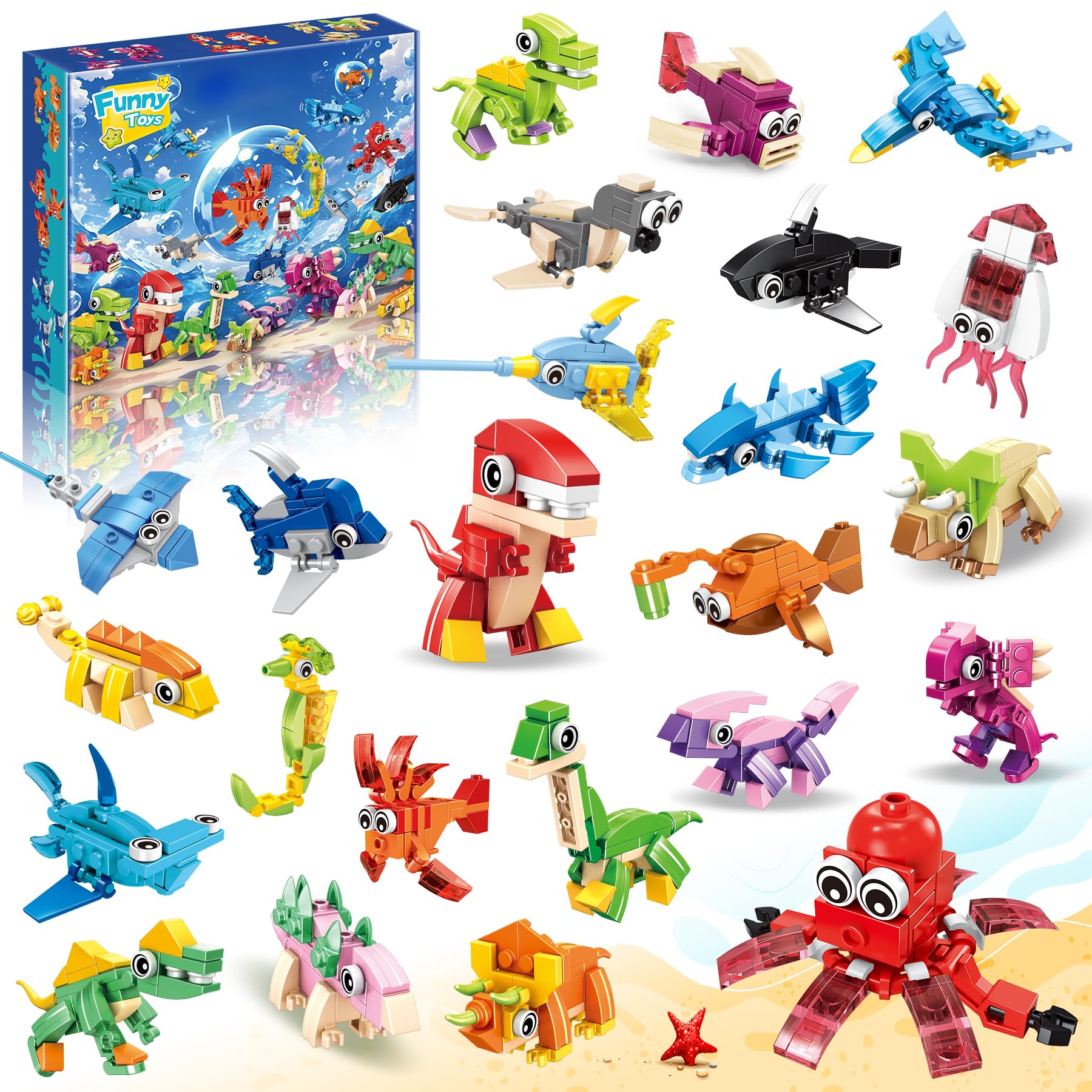 Amazon.com: ZIYOSTAR 24 Party Favors Kids Building Blocks Dinosaur