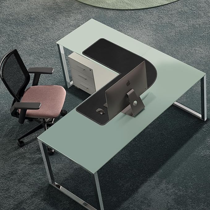 Alfombrilla Escritorio L Chihein 105x105x0.2cm Negro Gris miniatura 5