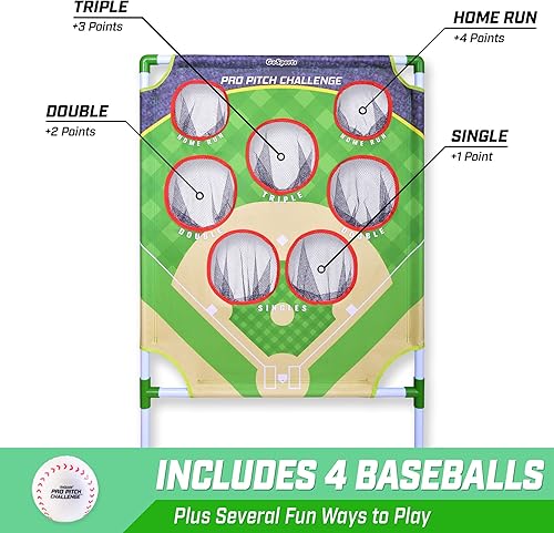 Vista 17 de GoSports Football & Baseball Toss Games Available in Football Red Zone Challenge or Baseball Pro Pitch Challenge Choose Between Backyard Toss or
