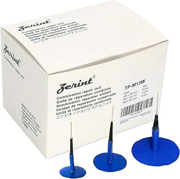 TP-M13W Combination Repair Unit Kit, Tyre Puncture Repair Plug Kit 4.5 x 36 mm, 6 x 45 mm and 9 x 60 mm wrapped stem 8 pcs each