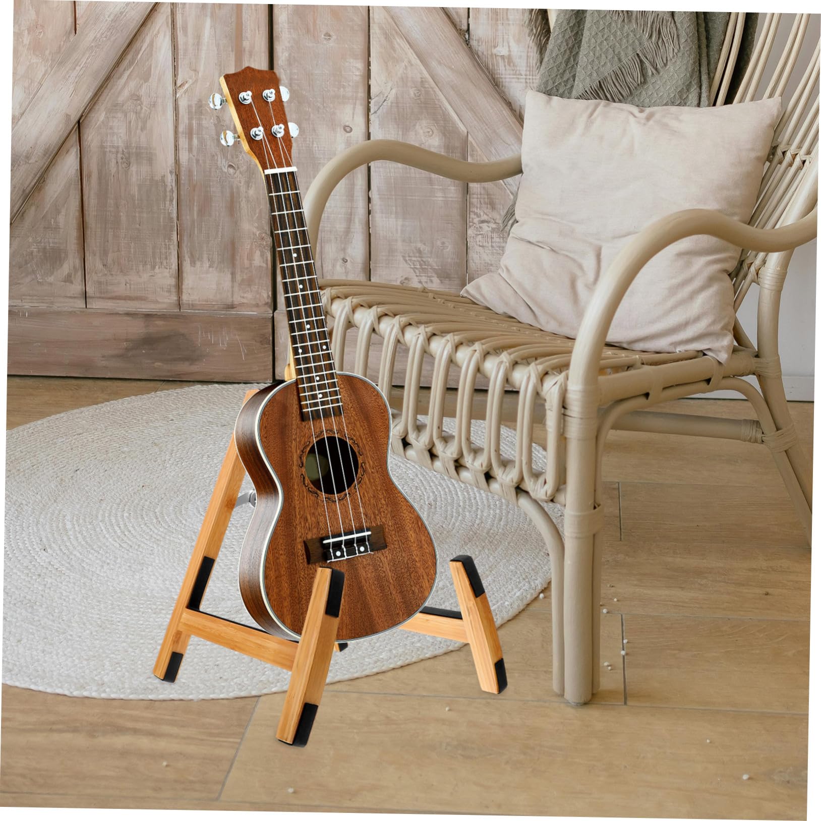 UKCOCO Supporto per Chitarra da Terra in Legno Marrone per Basso