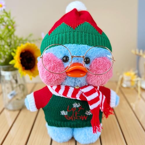 Miniatura 4 de HACHIMI Peluche de pato azul con 10 trajes, lindo animal de peluche con ropa y accesorios, regalos divertidos para niños y niñas (azul)