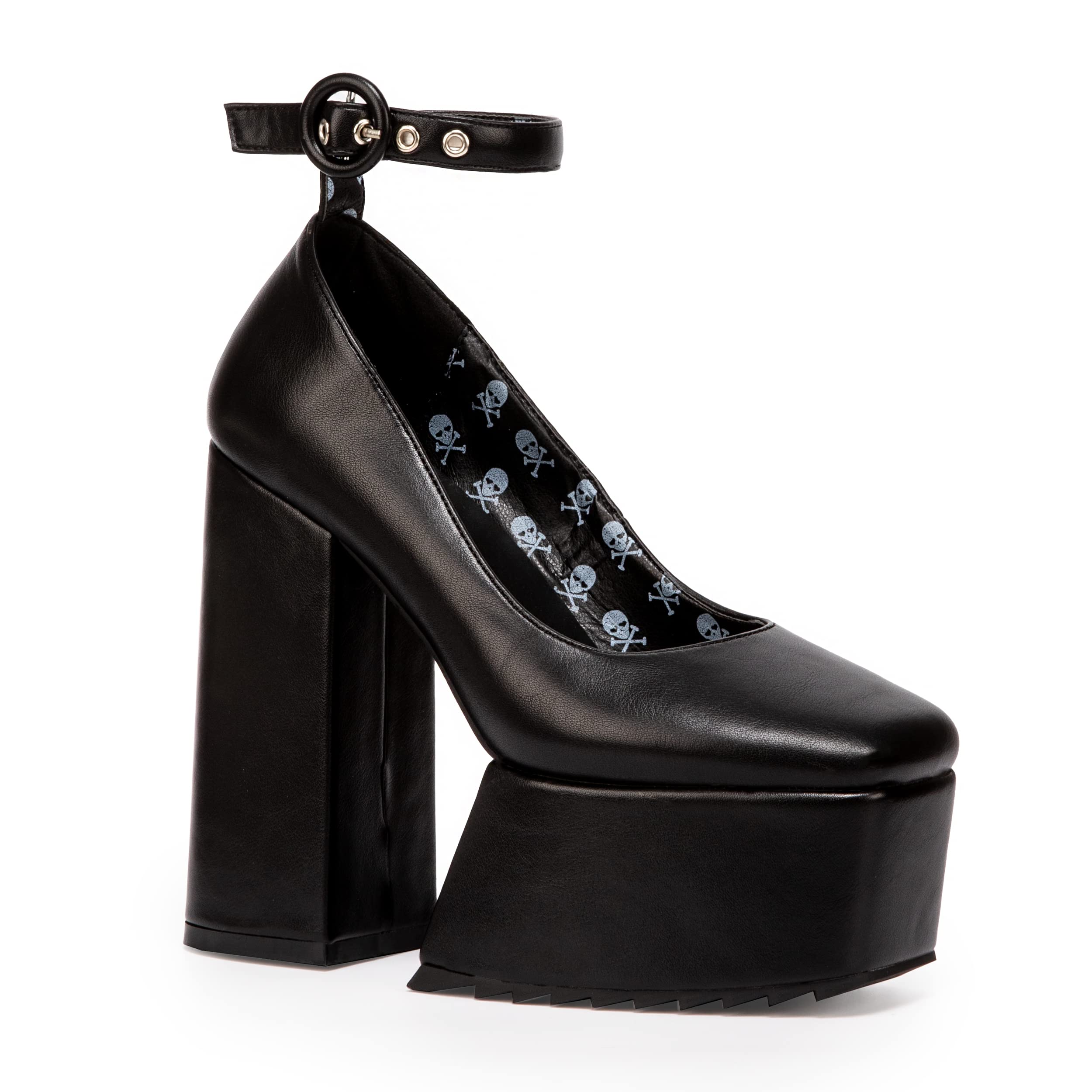 LAMODA Women's Fight Night Court Shoe, Black Pu, 7 UK
