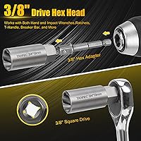 Vista 5 de Topec Kit de extractor de pernos profundos de 15 piezas, juego de enchufes extractores de tuercas de 0.236 a 0.794 pulgadas, removedor de pernos