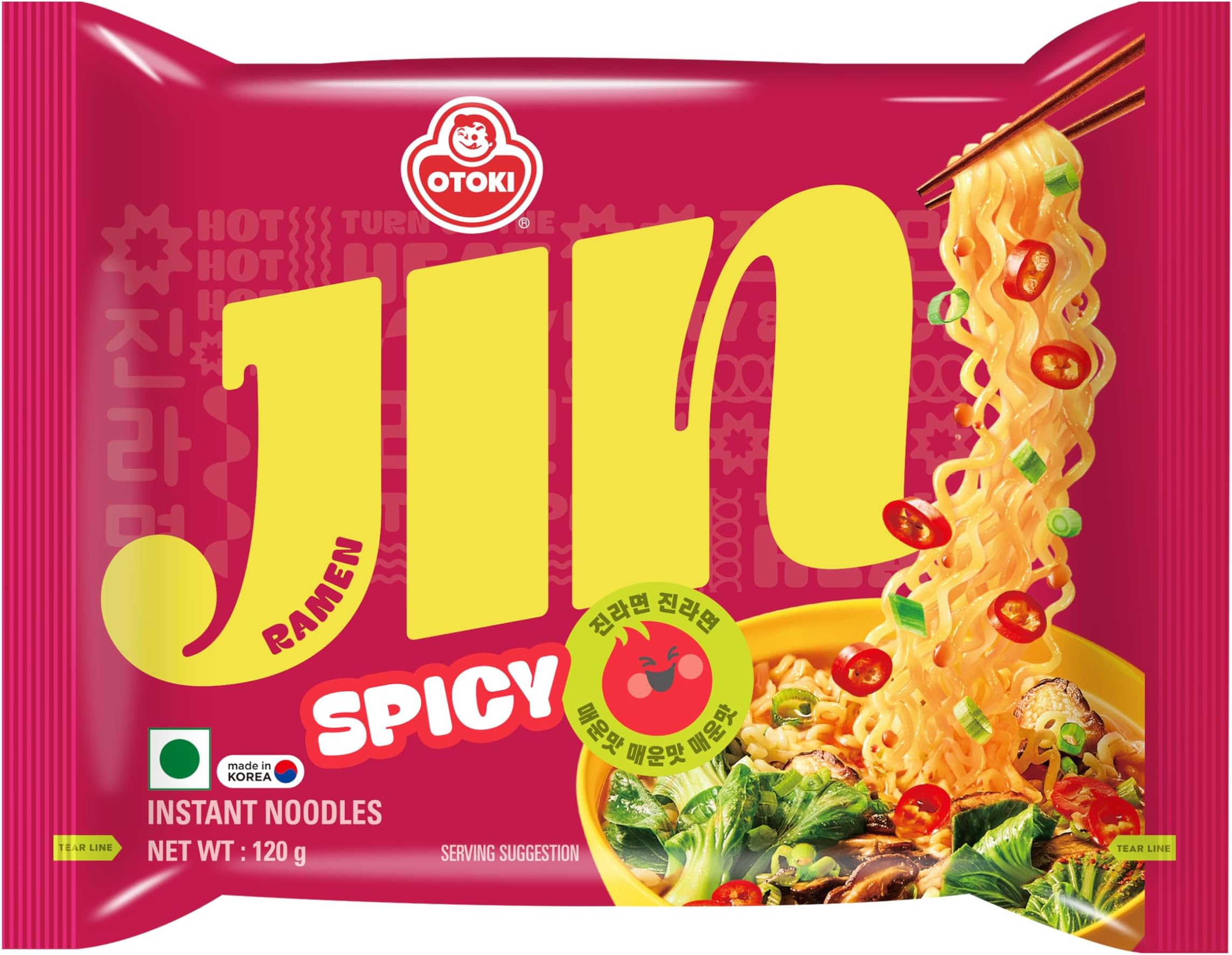 Jin Ramen Vegetarian Noodles Pouch, 120 Grams, Pack of 1