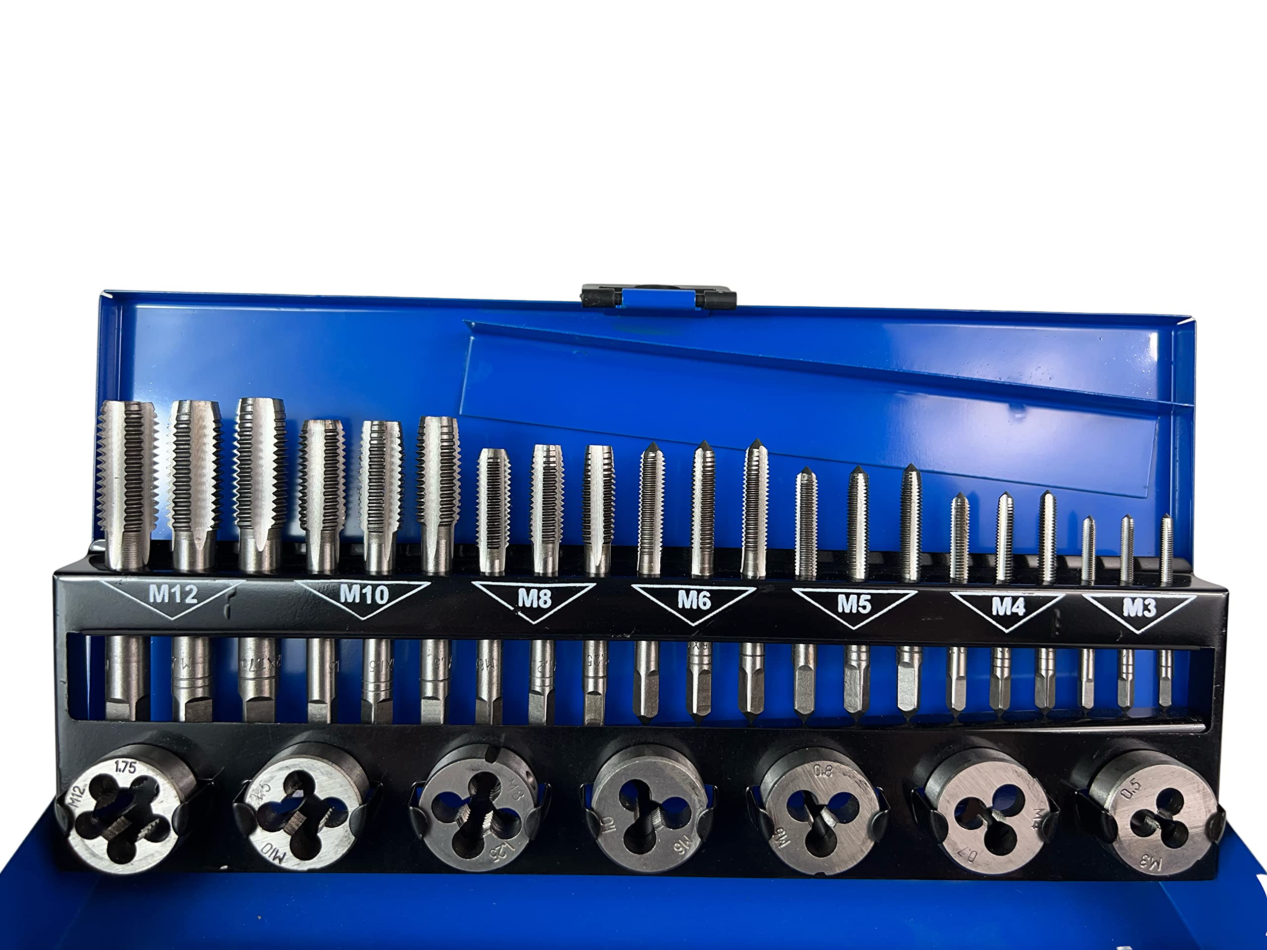 Set di 32 pezzi M3-M12 HSS-G, per filettatura metrica interna ed esterna, per professionisti e fai da te per la creazione e la riparazione di filettature
