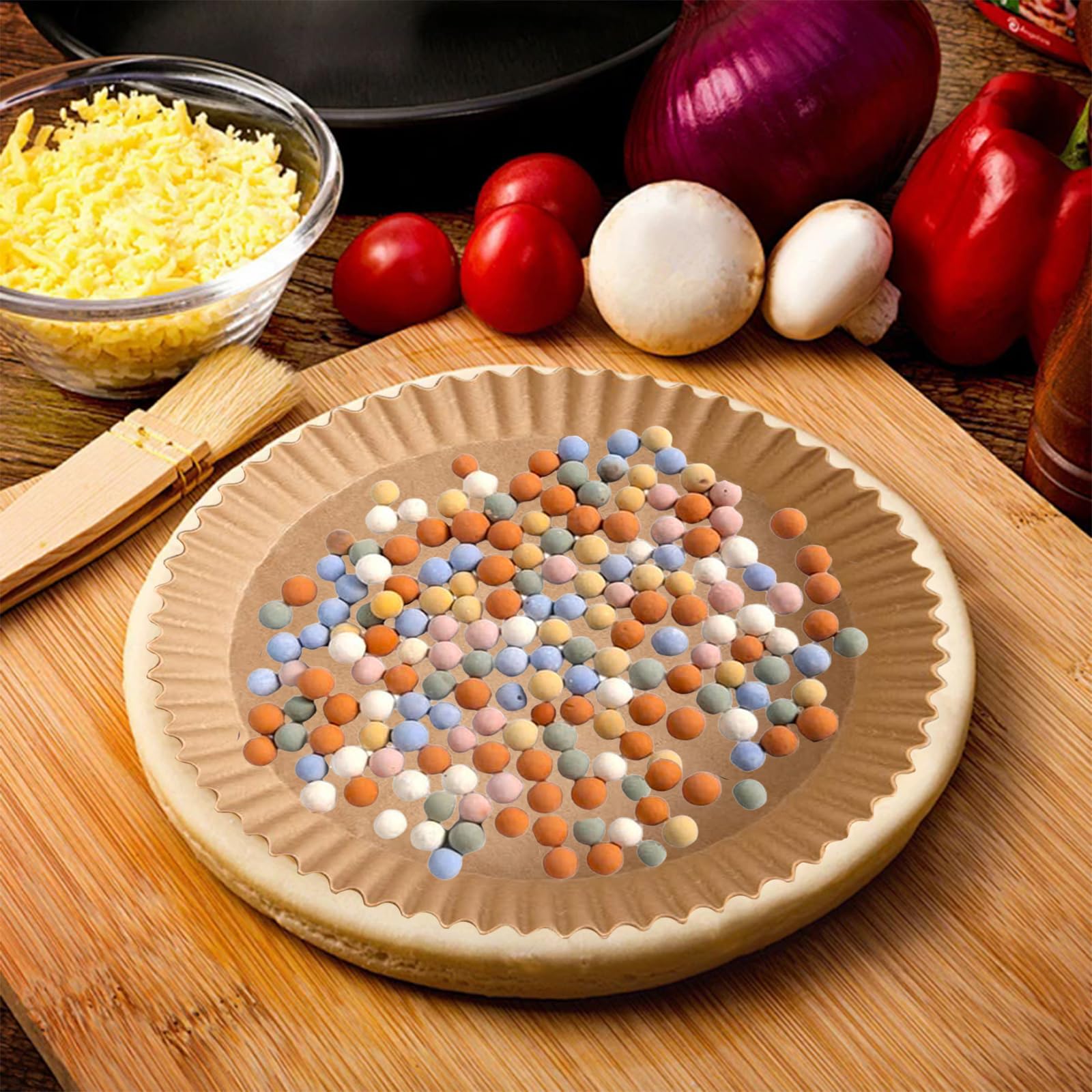 INCAUCA Poids à tarte multicolores mignons pour la cuisson, perles rondes en grès de 10 mm, 1000 g