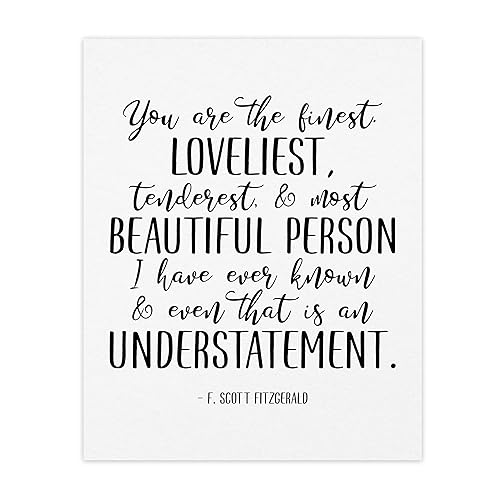 Miniatura 1 de The Most Beautiful Person I Know - F. Scott Fitzgerald Love Quotes Wall Art, Inspirational & Romantic Wall Art Print For Home Decor, Office Decor,