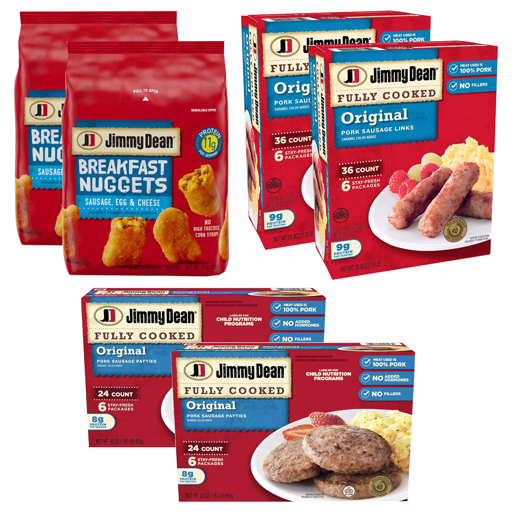 Buy Jimmy Dean Bundle Pack Fully Cooked Original Pork Sausage Links