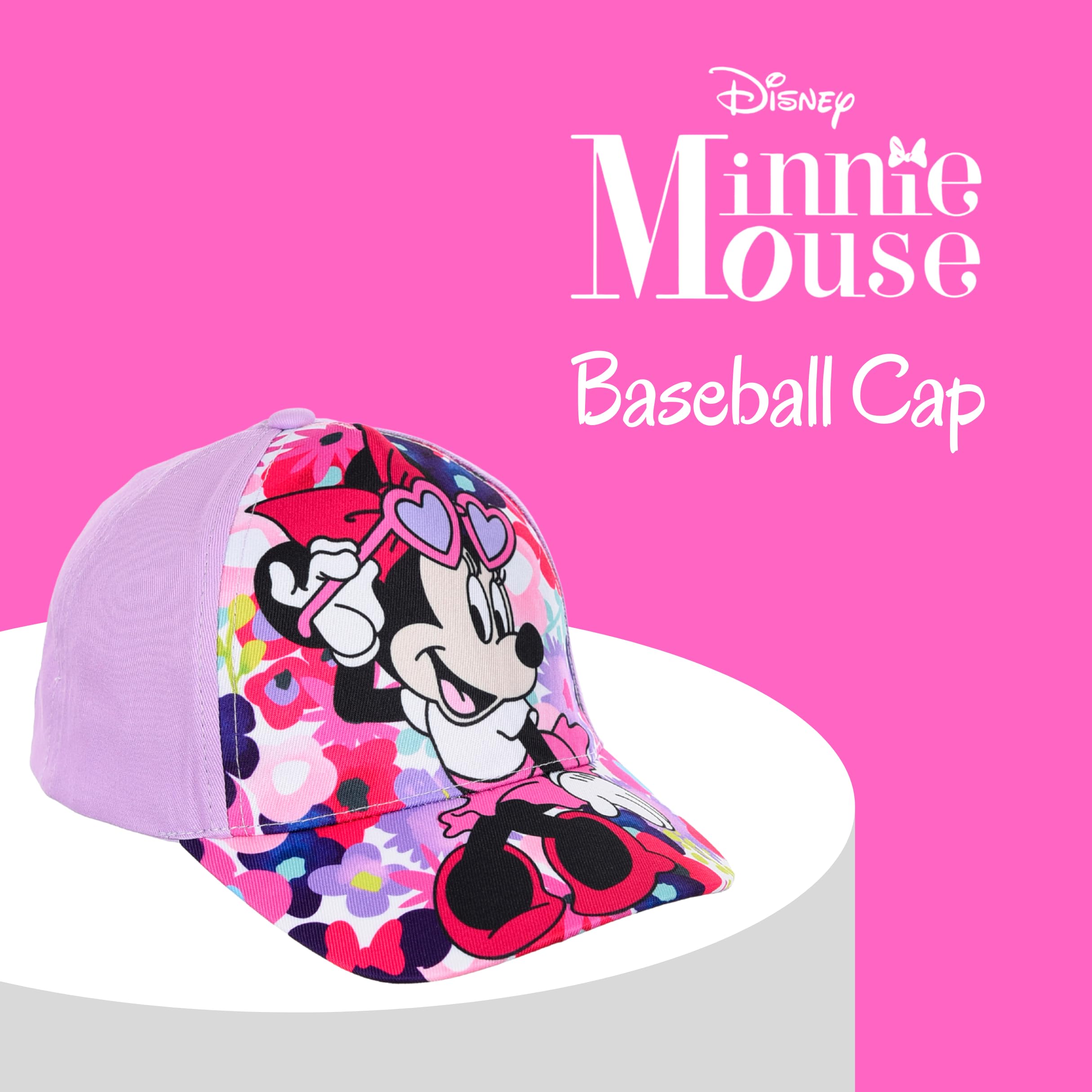 Disney Minnie Mouse Gorro para Niñas, Gorra de Béisbol Clásica, Diseño Floral
